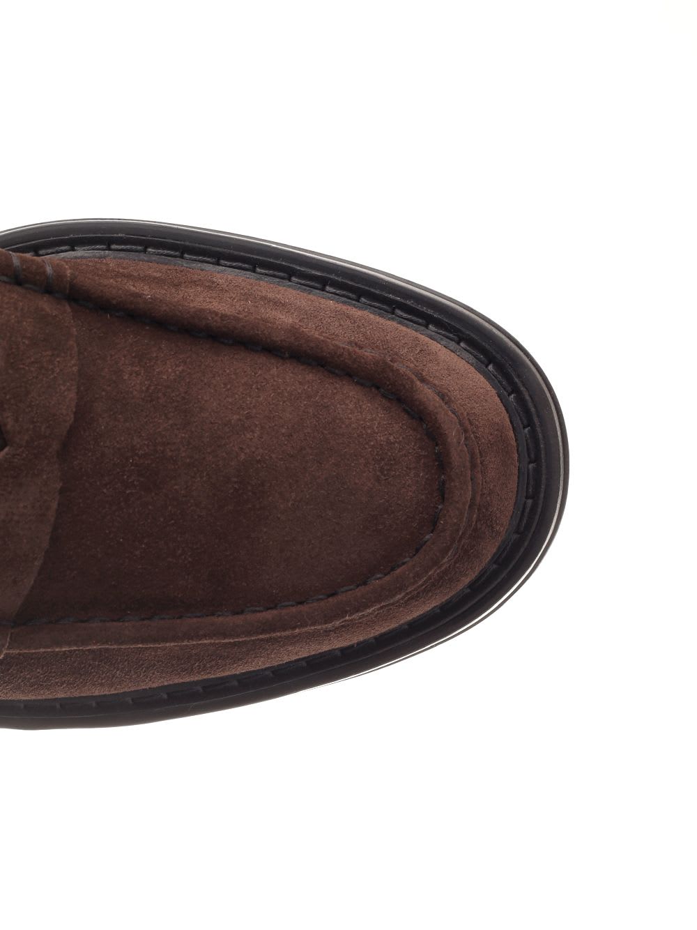 Shop Tod's Brown Suede Moccasin In Dark Brown