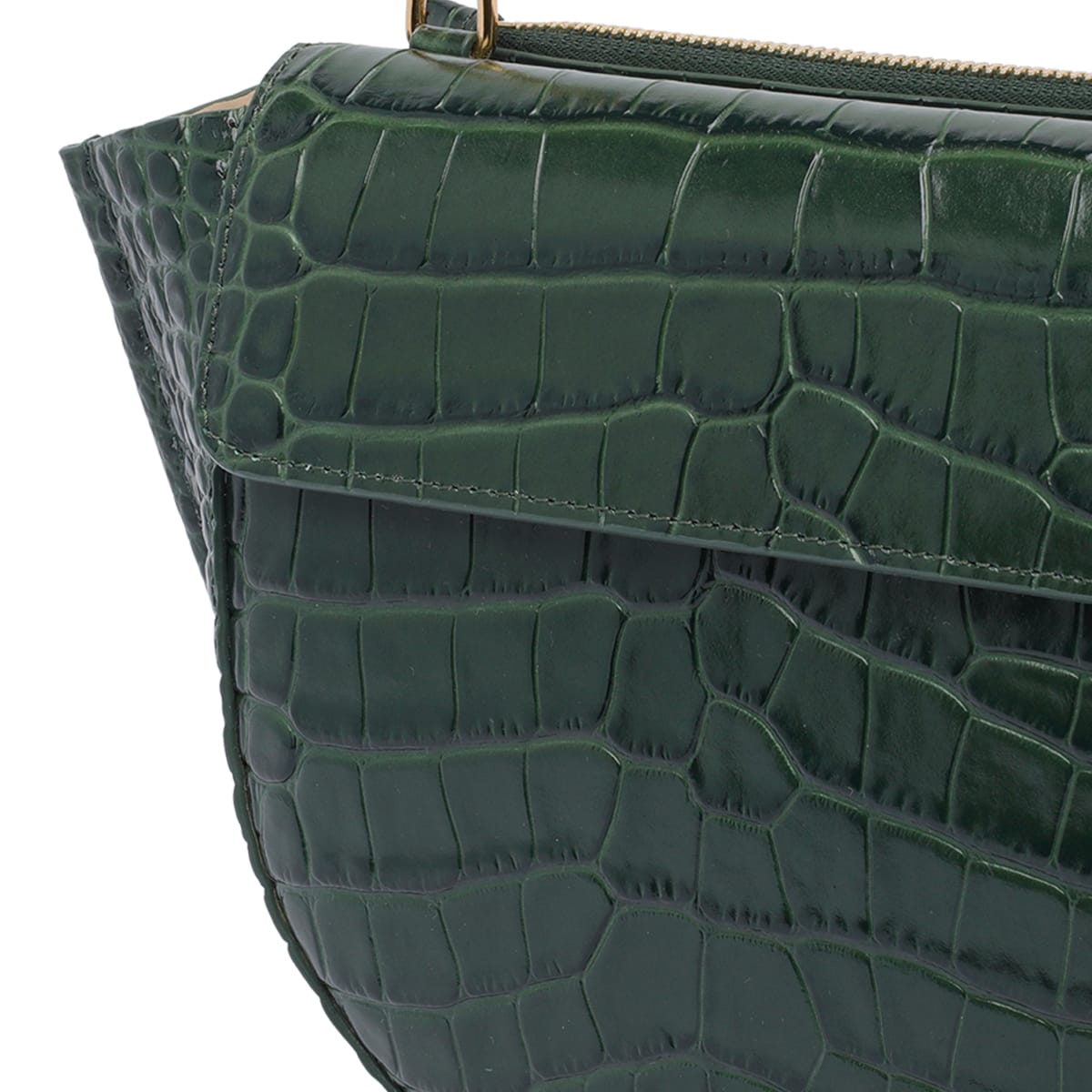 Wandler Womens Olive Croco Hortensia Mini Crocodile-effect Leather Shoulder Bag In Green