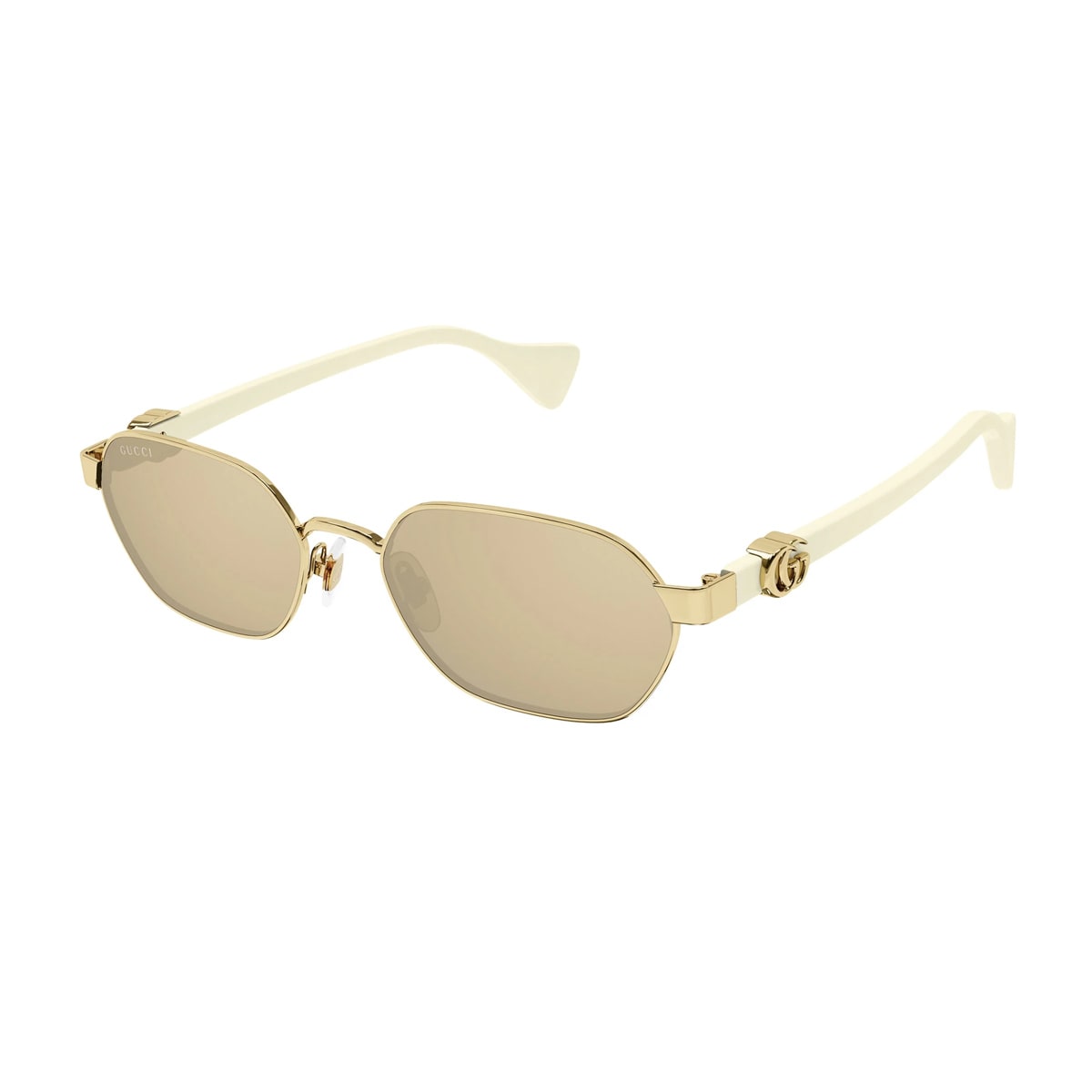 Shop Gucci Gg1593s Line Gg Logo 002 Sunglasses In Oro