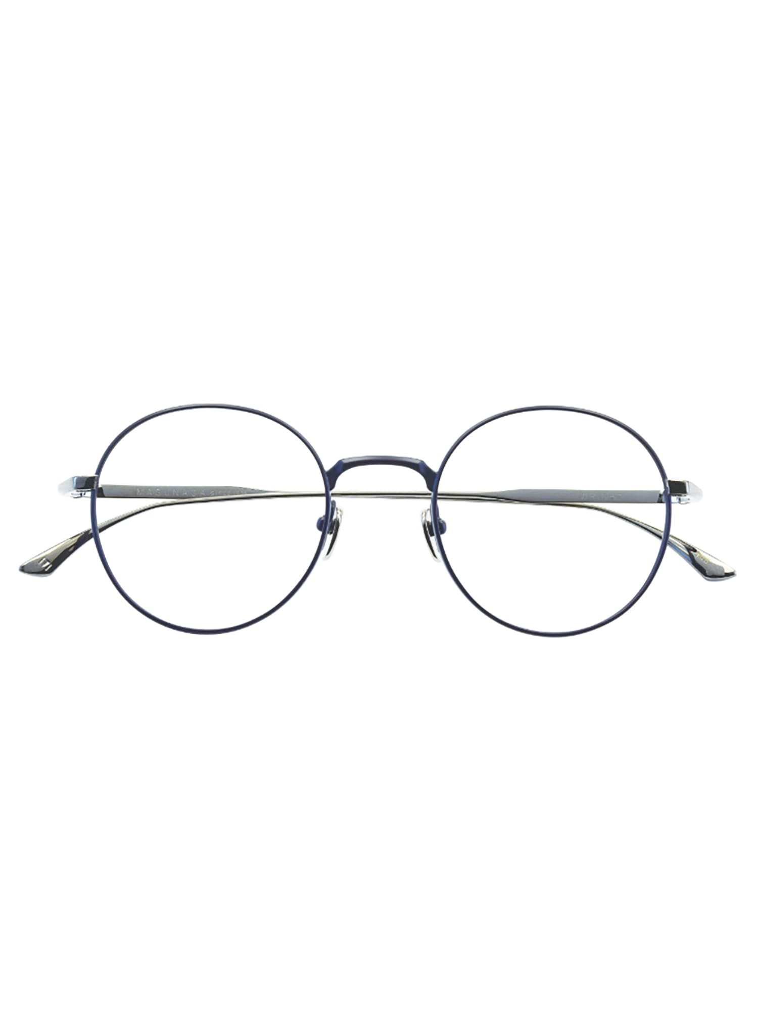 Shop Masunaga Wright Eyewear In Navy/silver