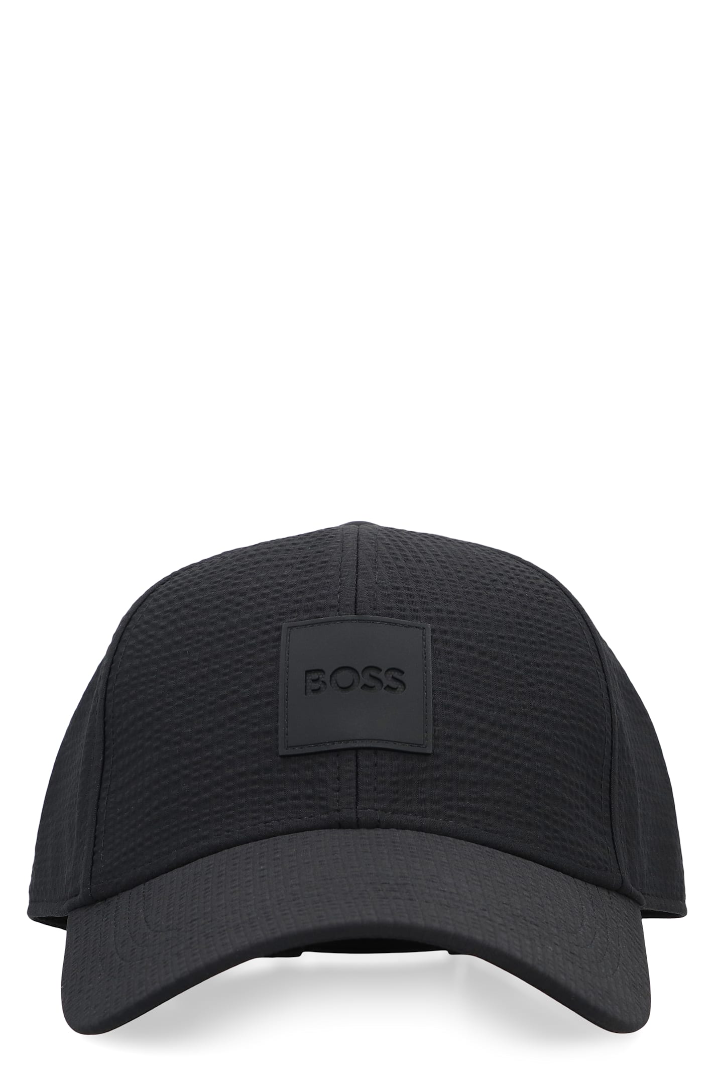 Hugo Boss Logo Embroidered Cap Curved Brim In Black