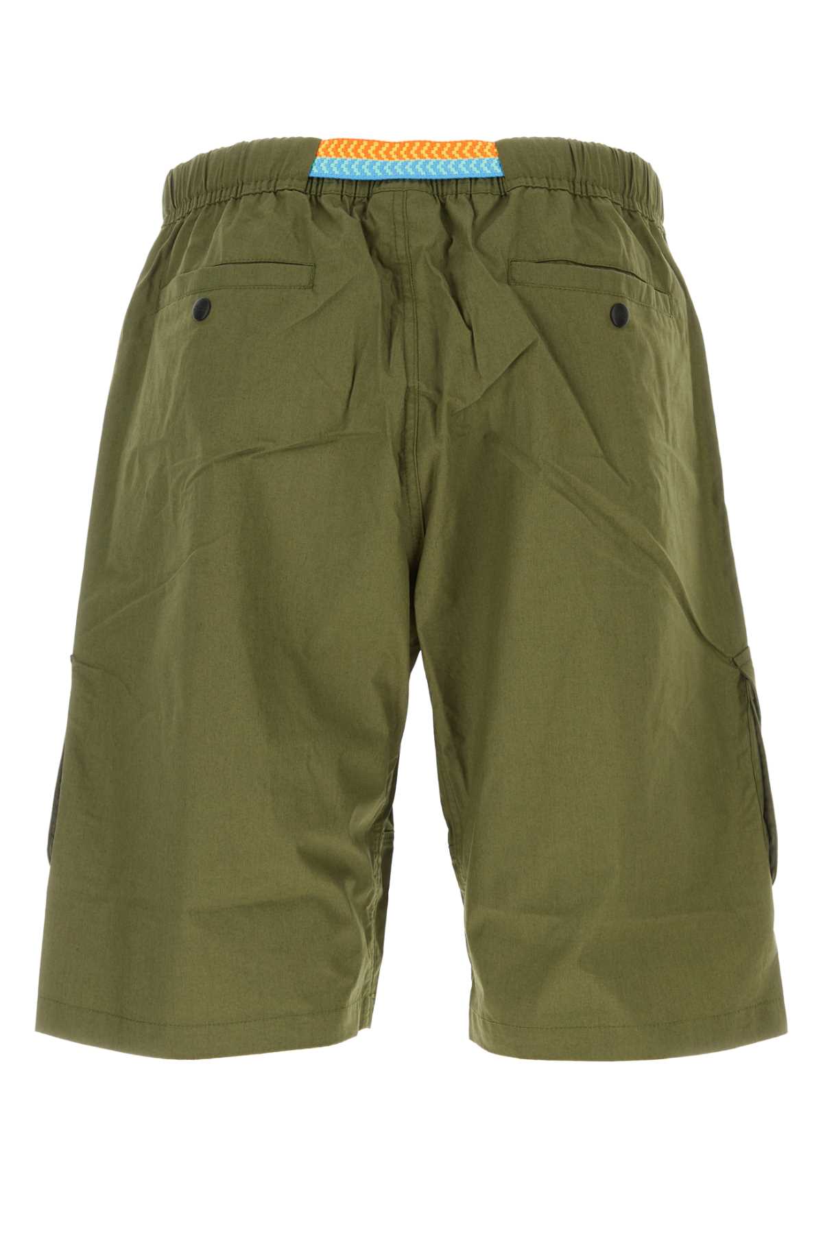 Shop Marcelo Burlon County Of Milan Army Green Cotton Bermuda Shorts In Armyblack