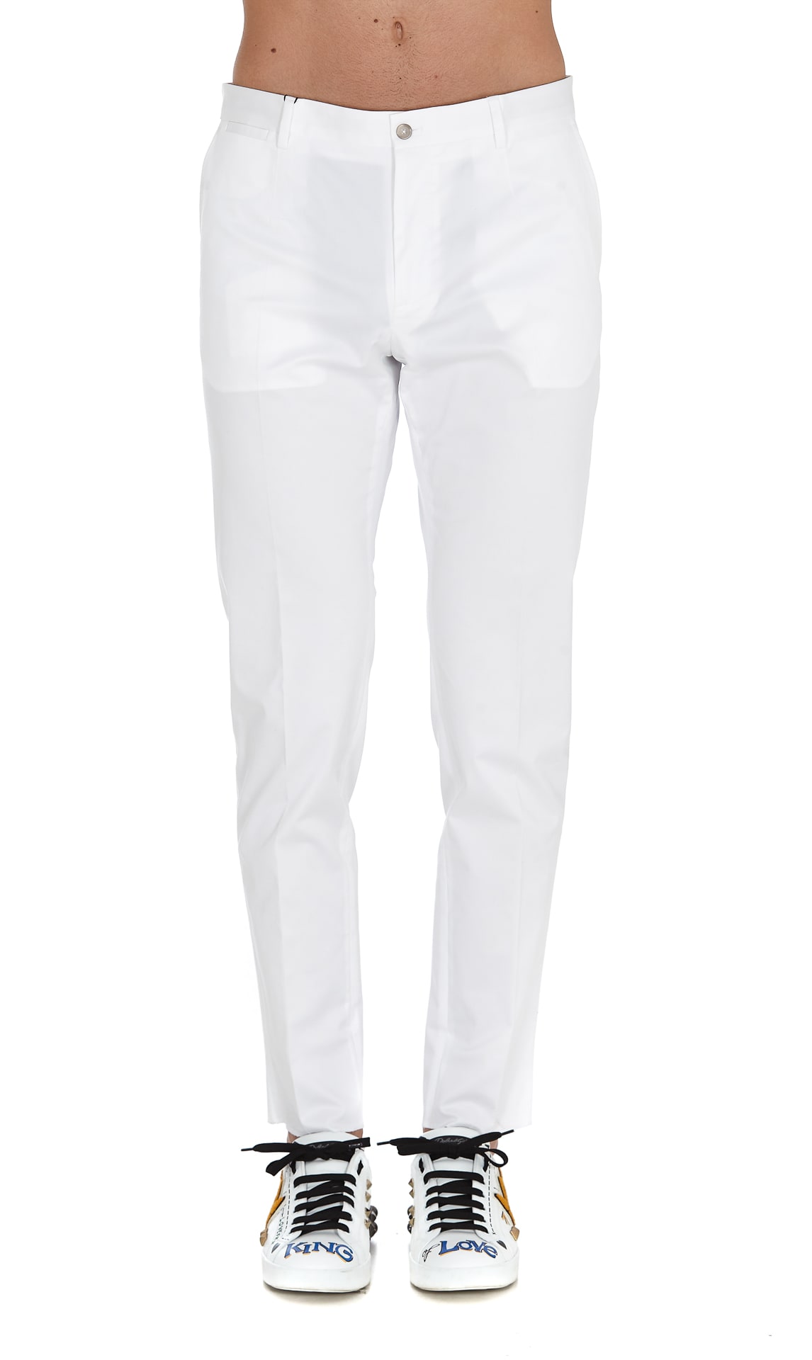 Dolce & Gabbana Stretch Trousers With Patch