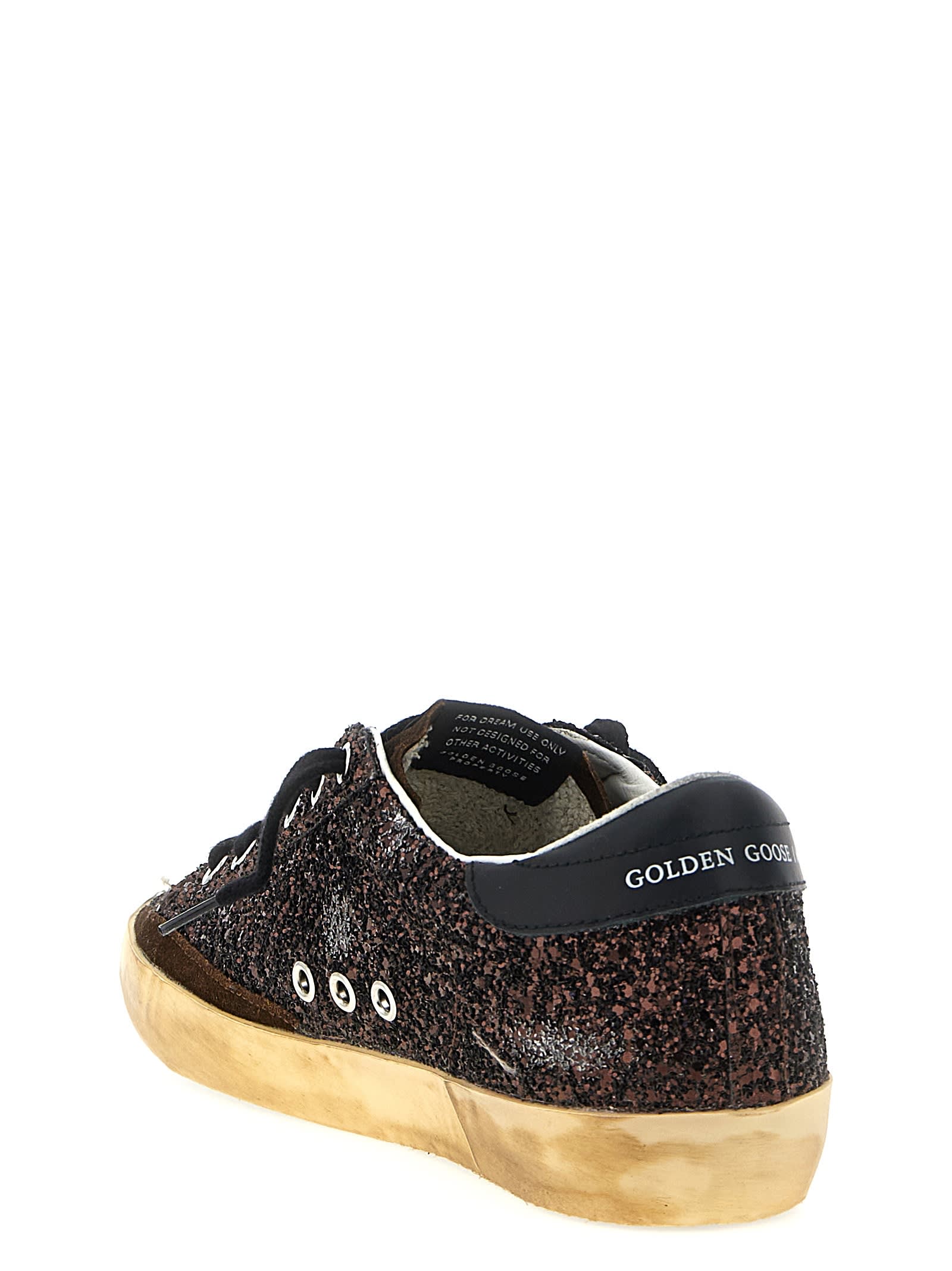 Golden Goose 'shine Bright' Rubber Sole Sneakers In Brown