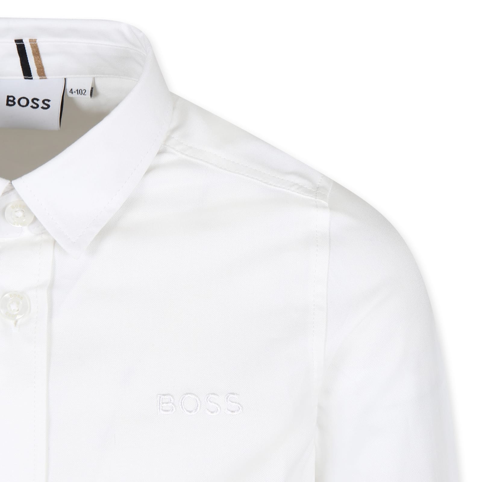 Shop Hugo Boss White Shirt For Boy With Logo