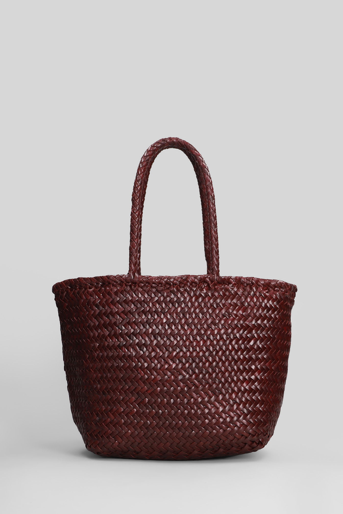 Dragon Diffusion Grace Basket Small Tote In Bordeaux Leather In Burgundy