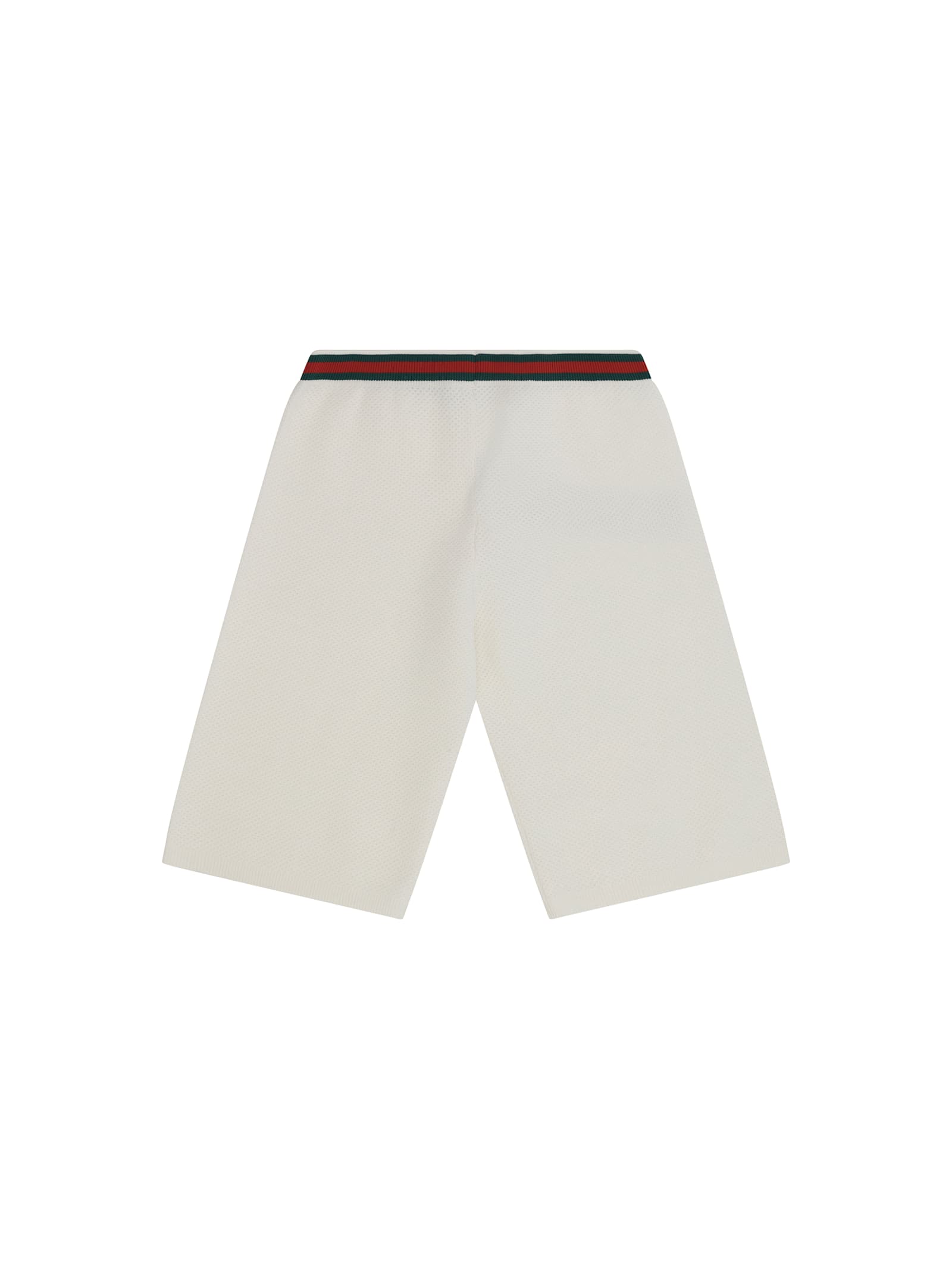 Gucci Web-stripe Trim Shorts In White/green/red