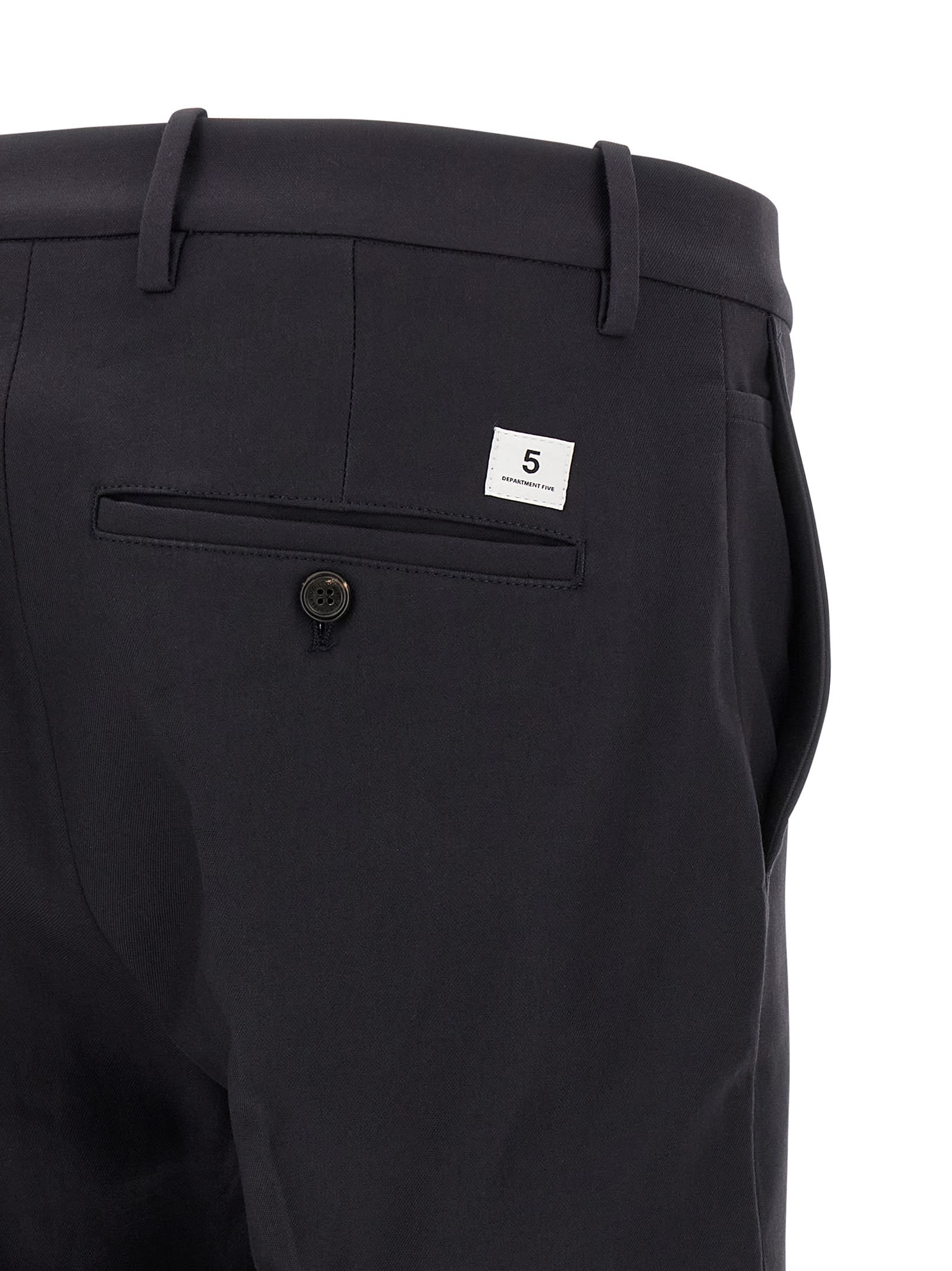 Department Five Pressed-pleat Turn-up Trousers In Black