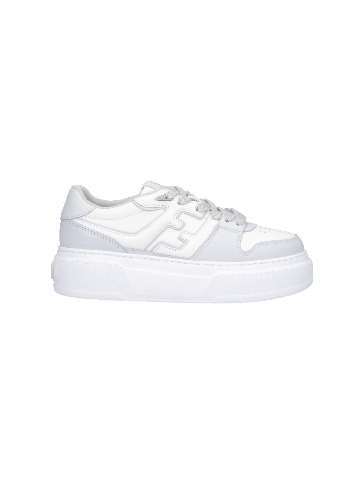 Shop Fendi Match Low-top Platform Sneakers In Grig+uwhit+grig+uwhi