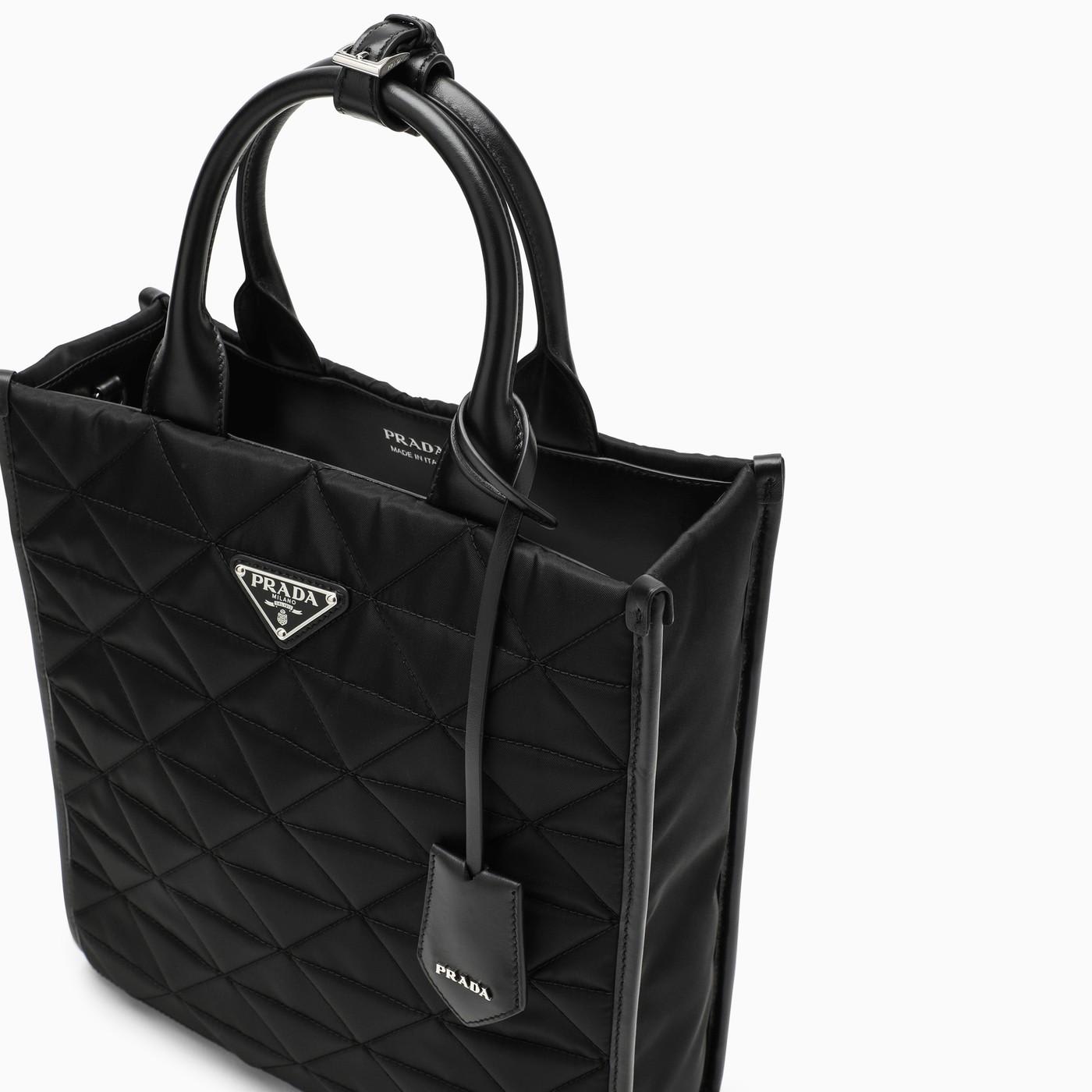 Shop Prada Black Re-nylon Tote Bag In Nero