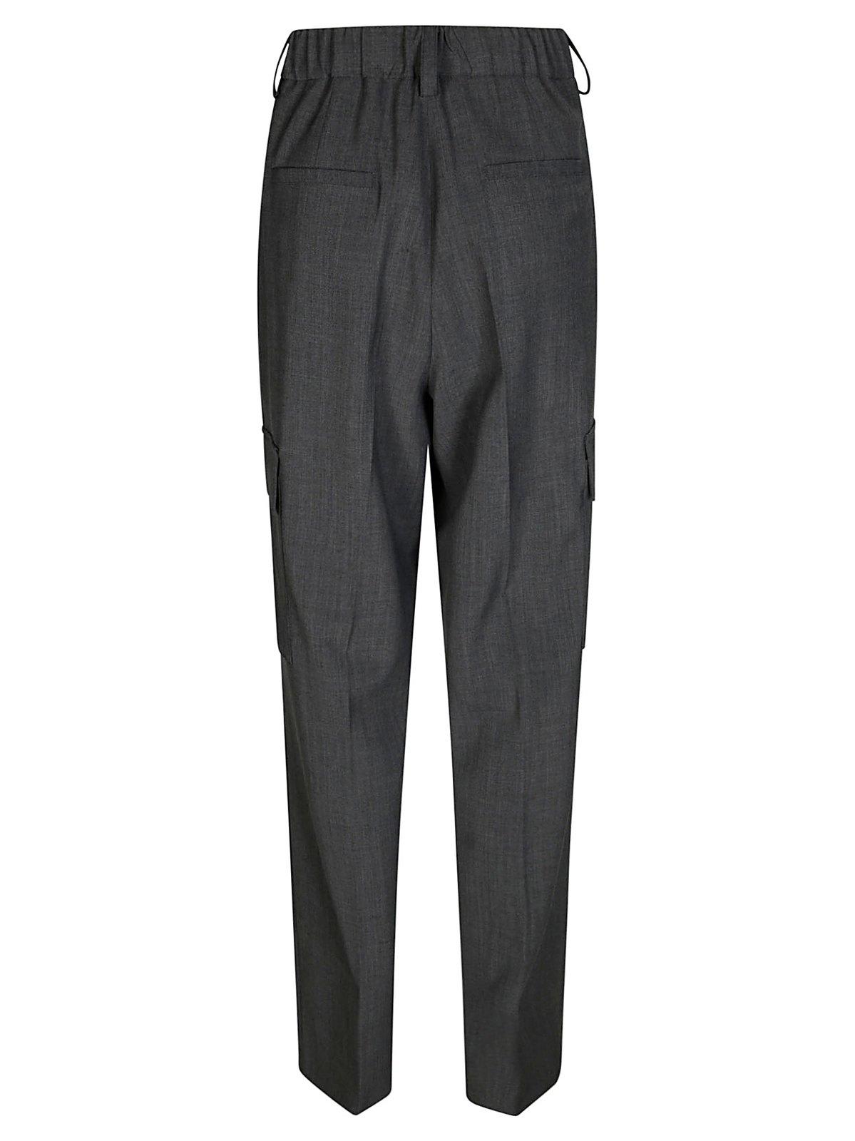 Shop Herno Pleated Cargo Pants In Grigio