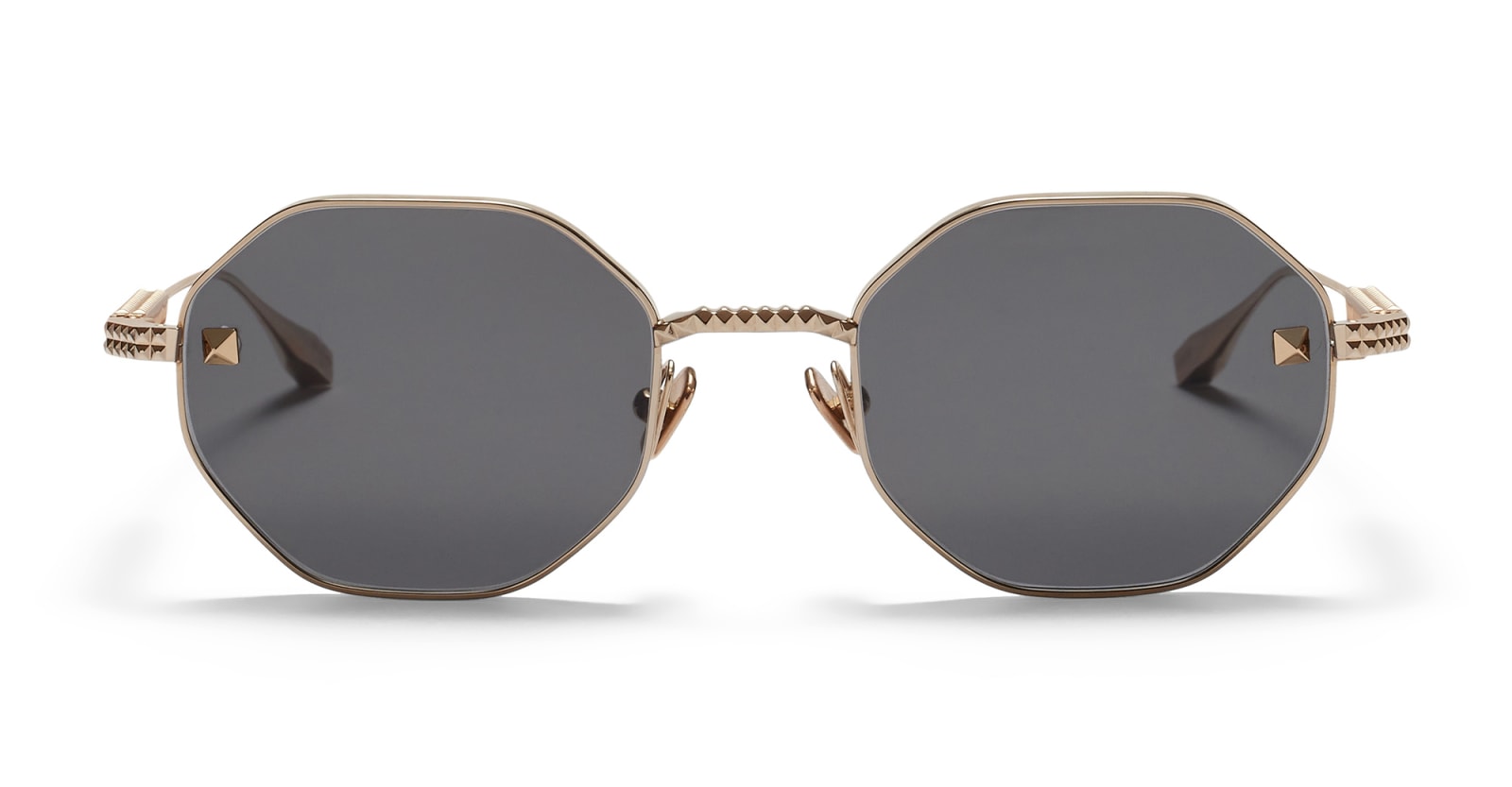 Shop Valentino V-stud - White Gold Sunglasses In Silver