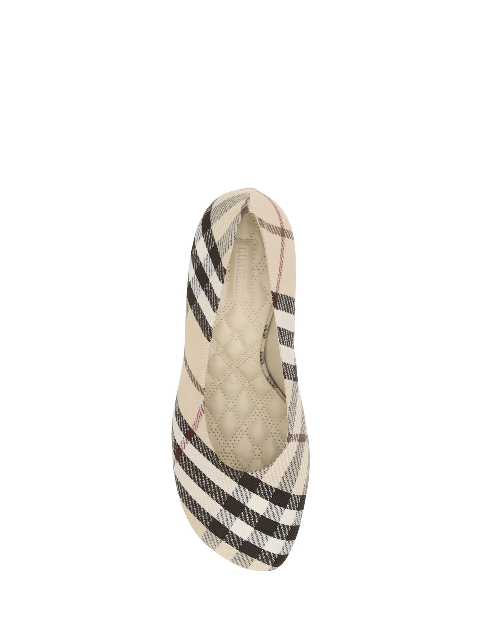 Burberry Archivio Check Baby Pumps In Alabaster Ip Check