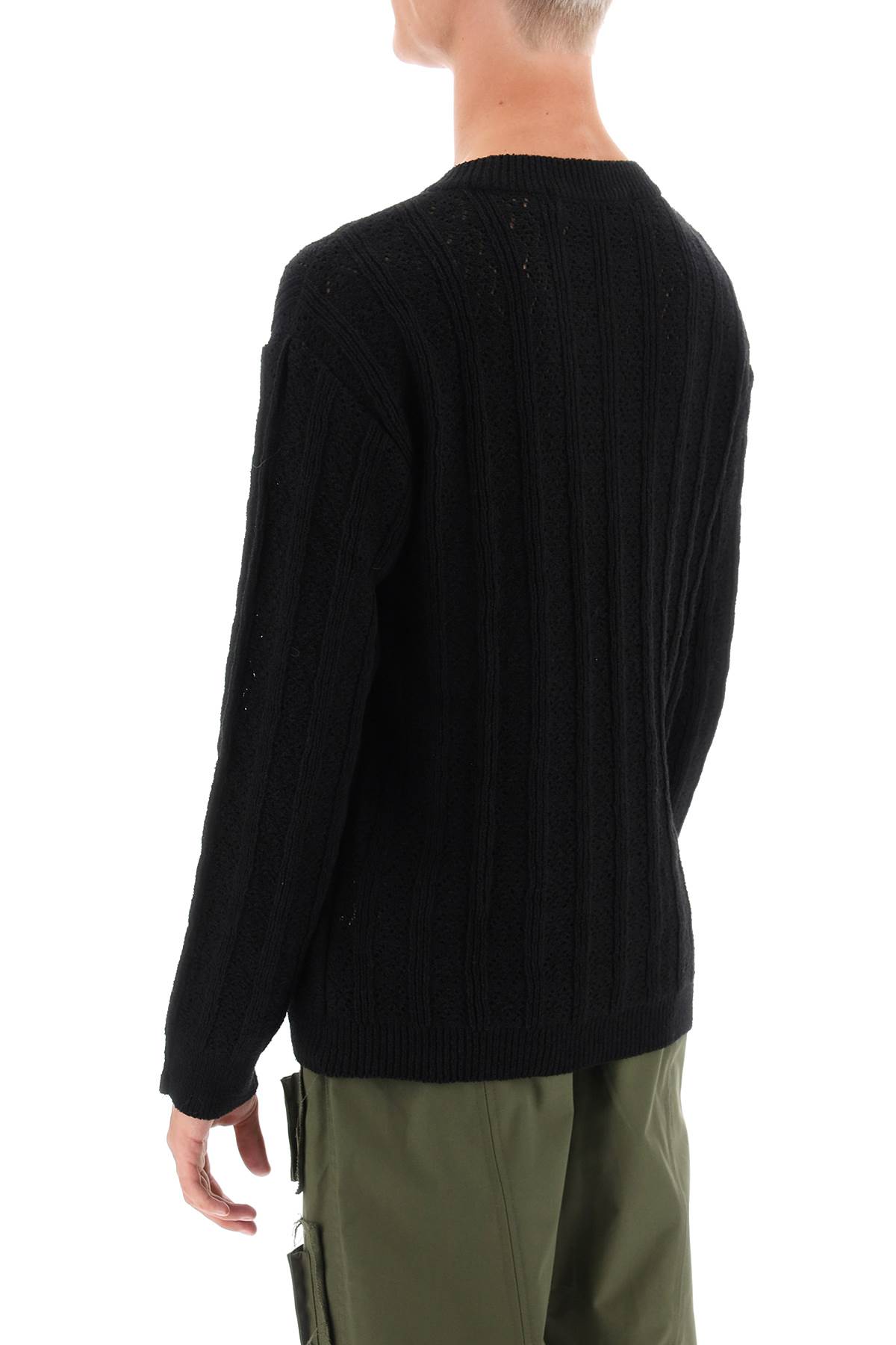 Shop Andersson Bell Dragon Pointelle Knit Sweater In Black (black)