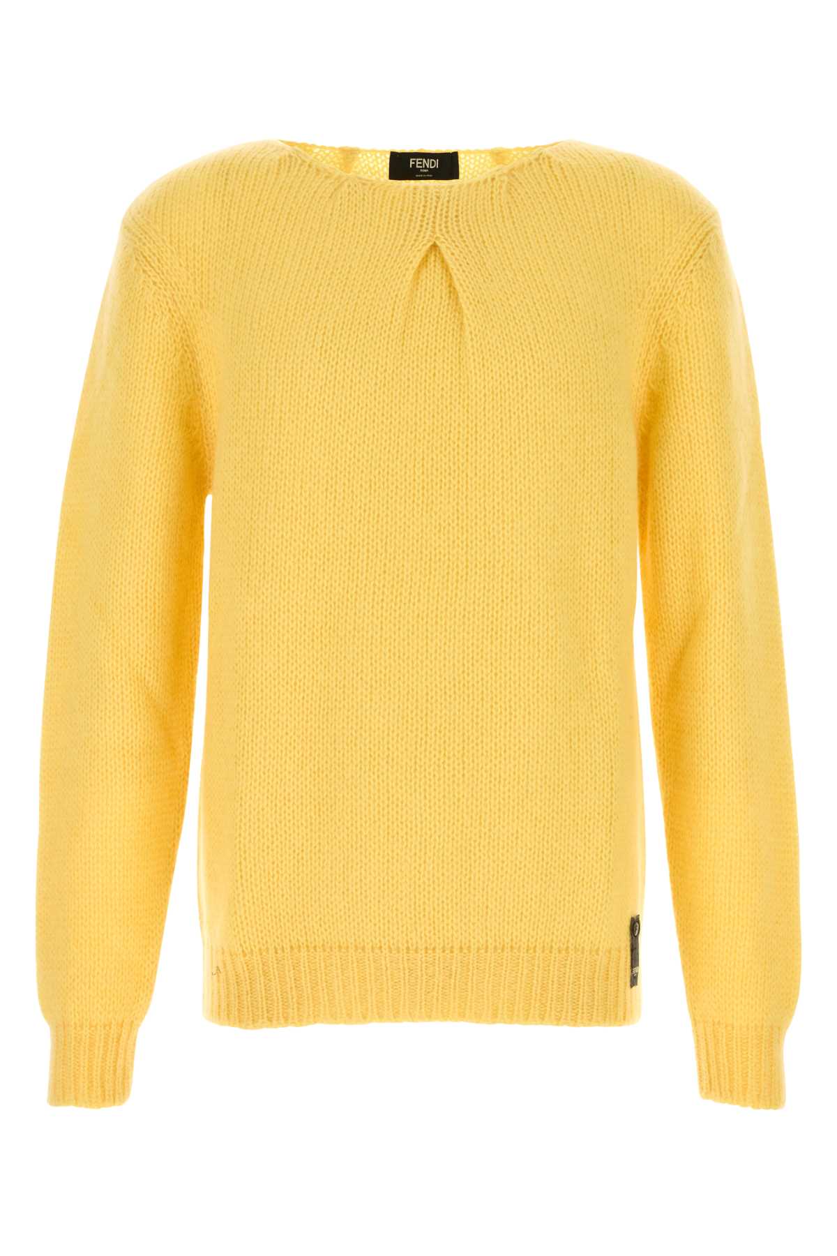 Shop Fendi Yellow Mohair Blend Sweater