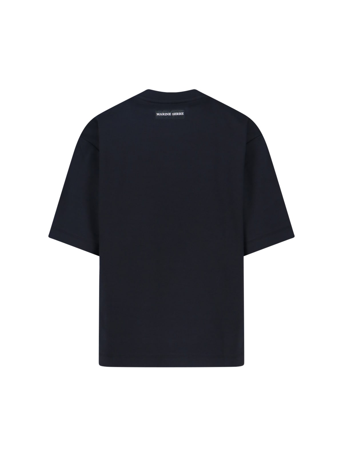 Marine Serre Graphic Print Crew Neck Short Sleeve Top In Blue