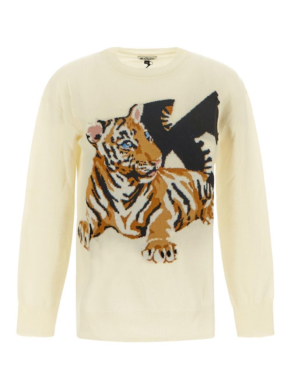 Krizia Tiger Knit Sweater