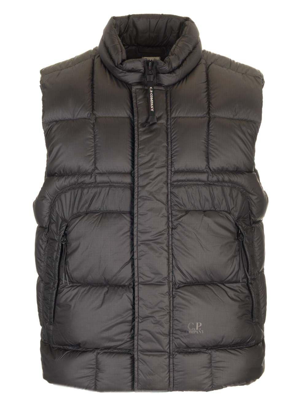 Shop C.p. Company D.d. Shell Down Vest In Nero