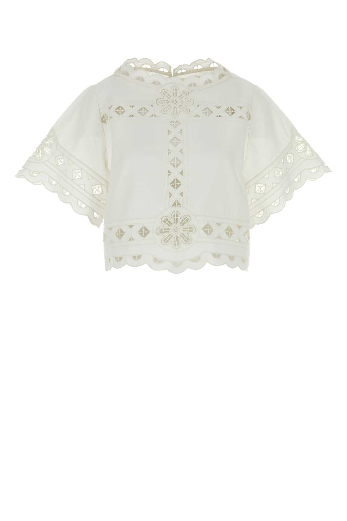 Shop Isabel Marant White Cotton Parissa Top