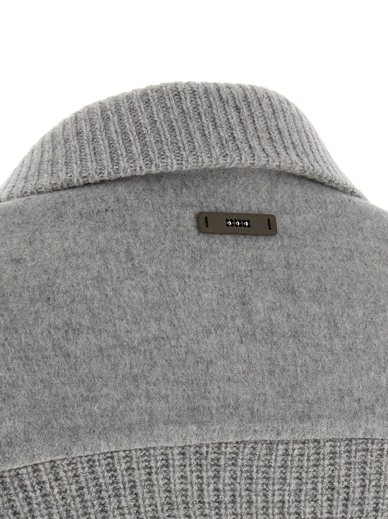 Peserico Double Cloth Jacket Puffer Jackets Gray In Gray