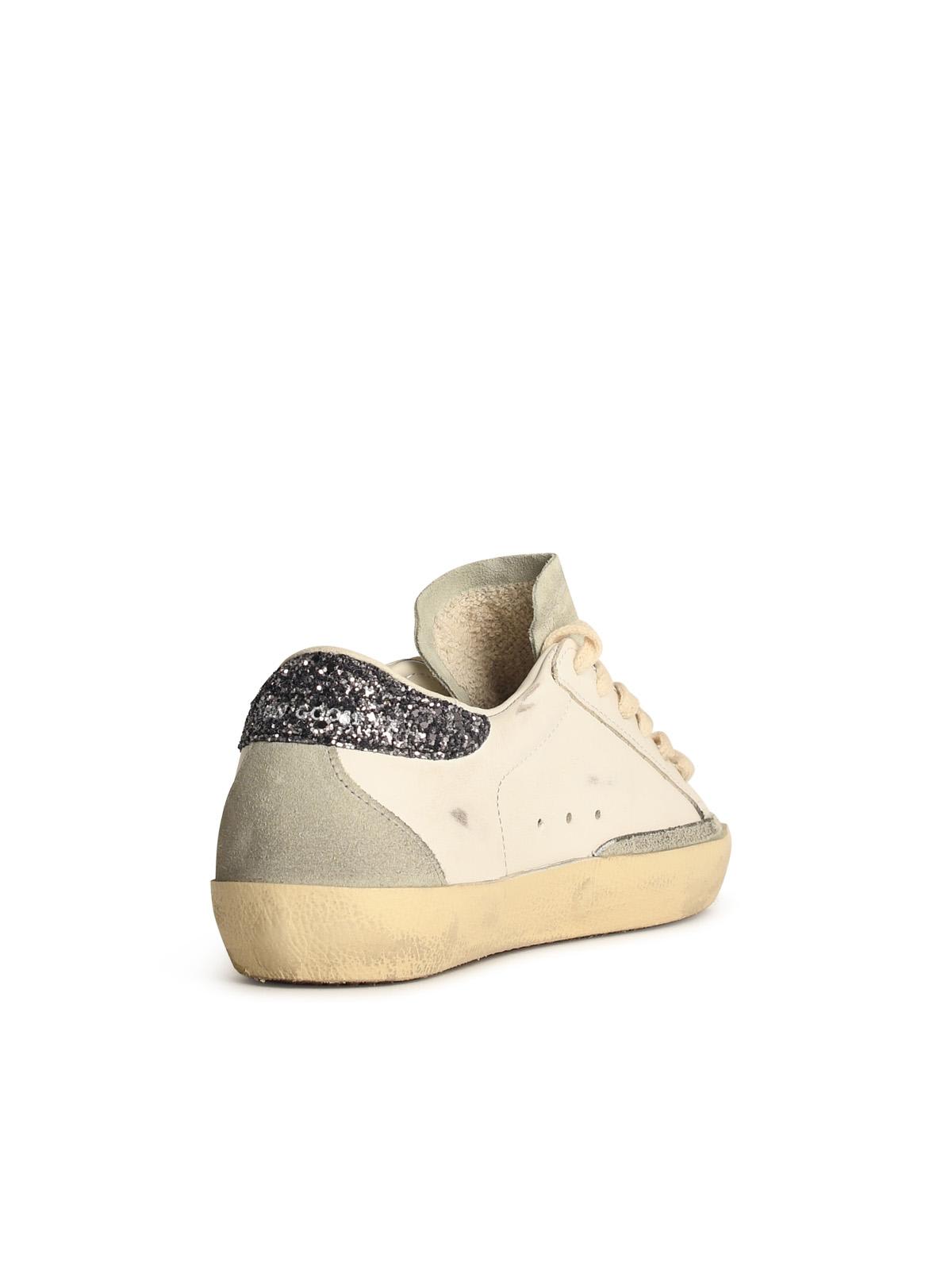 Shop Golden Goose White Leather Superstar Sneakers