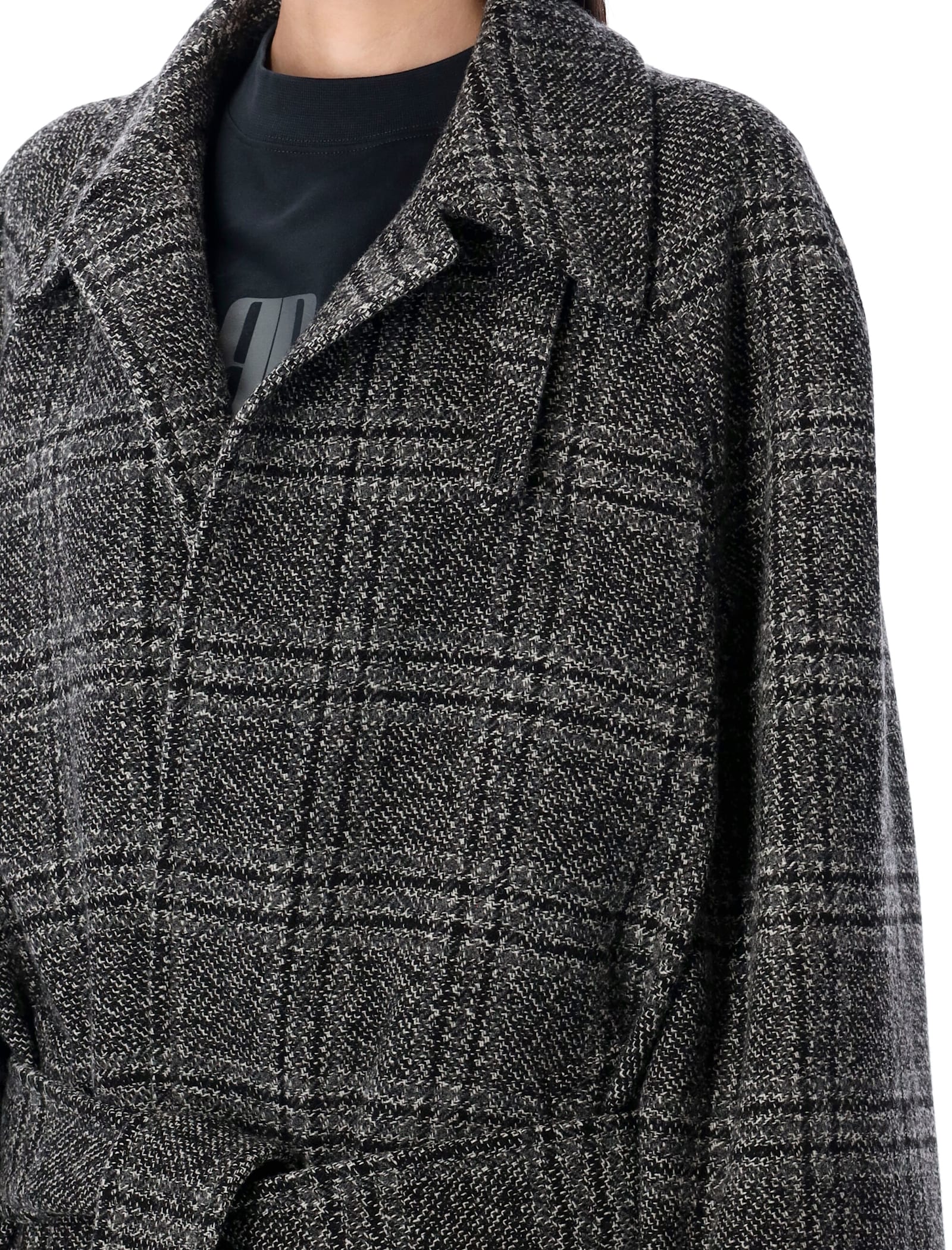 Balenciaga One Layer Raglan Coat In Gray