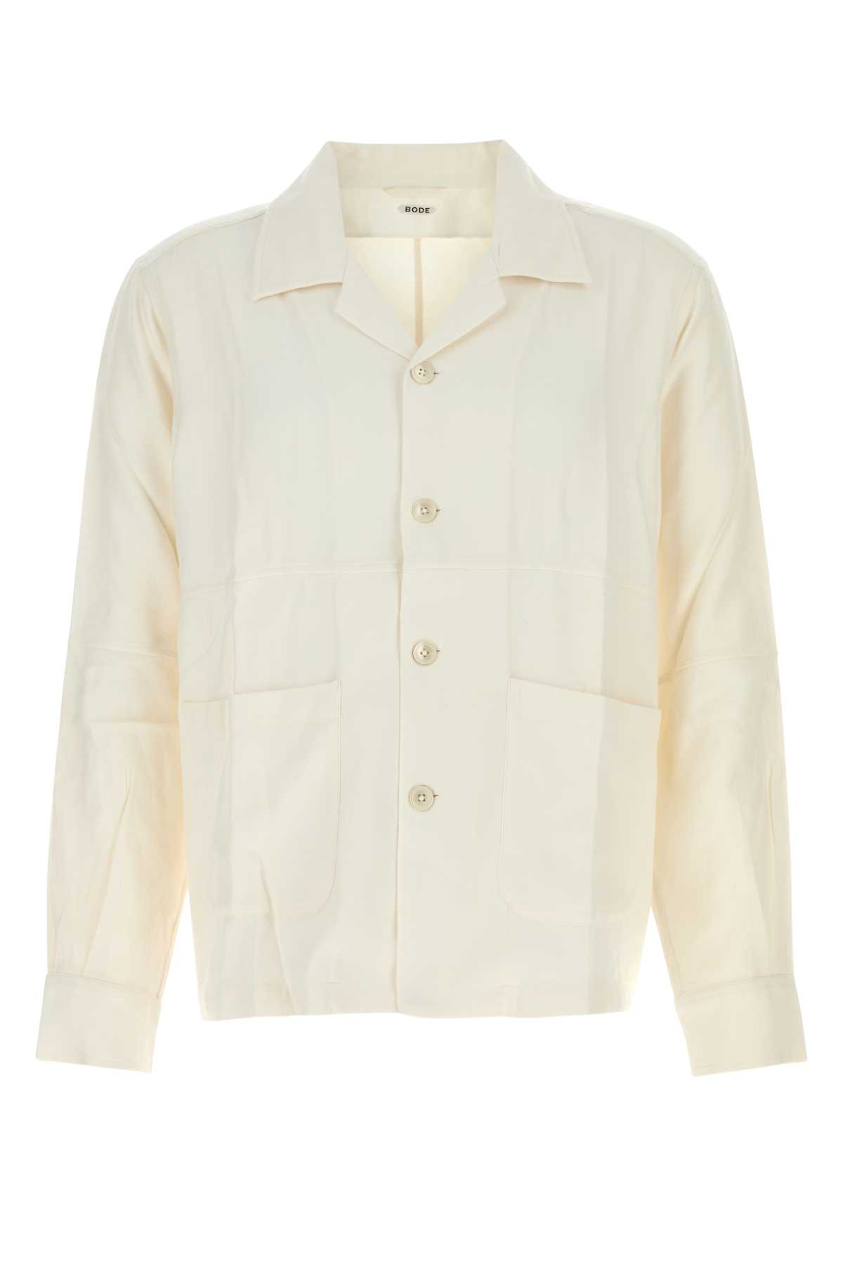 Ivory Cotton And Viscose Quartered Shirt