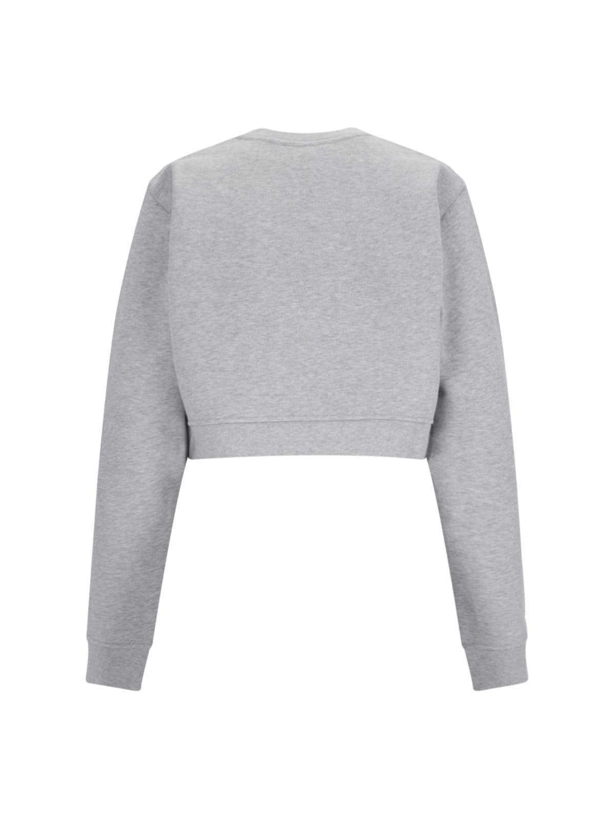 Shop Fendi Logo Cropped Sweatshirt In Qbh Grey