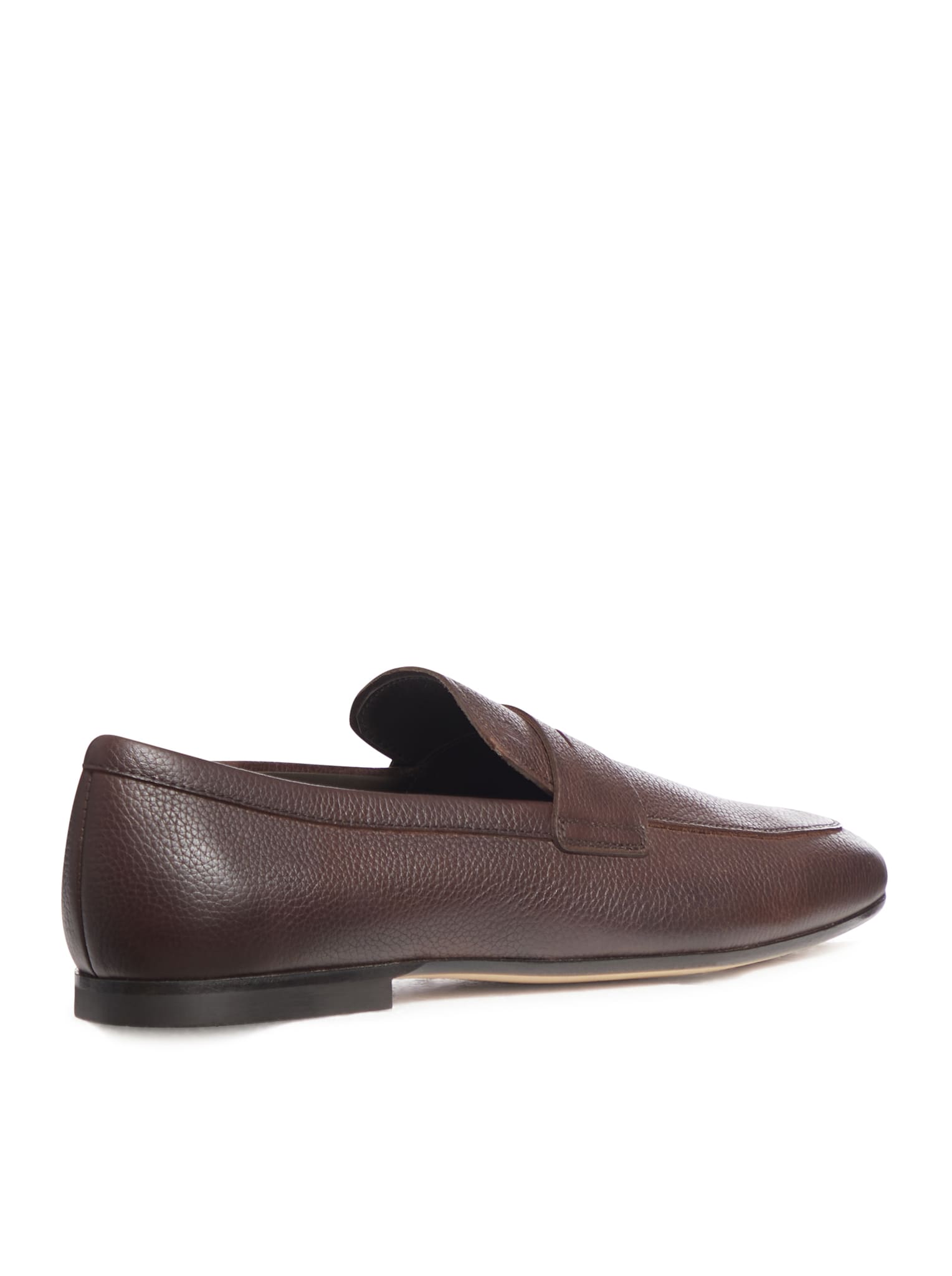 Shop Tod's Leather Loafers In Castagna