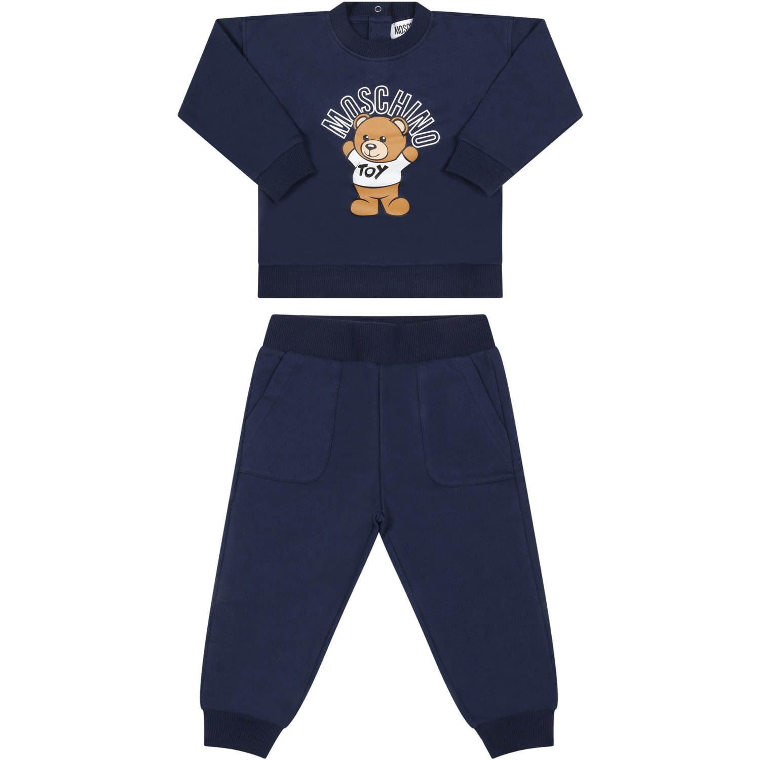 Moschino Blue Tracksuit Pour Baby Kids With Teddy Bear
