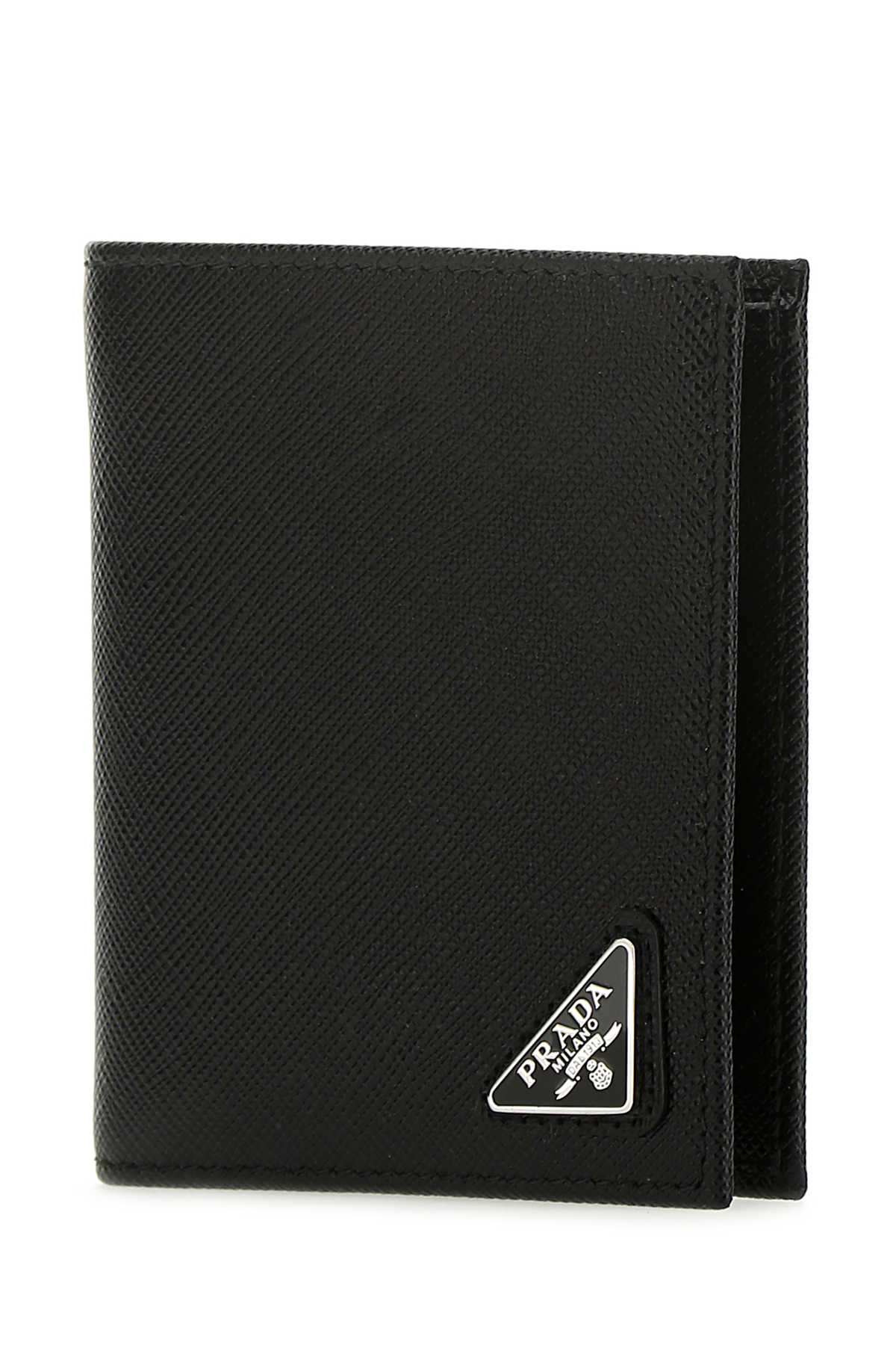 Shop Prada Black Leather Wallet In F0002