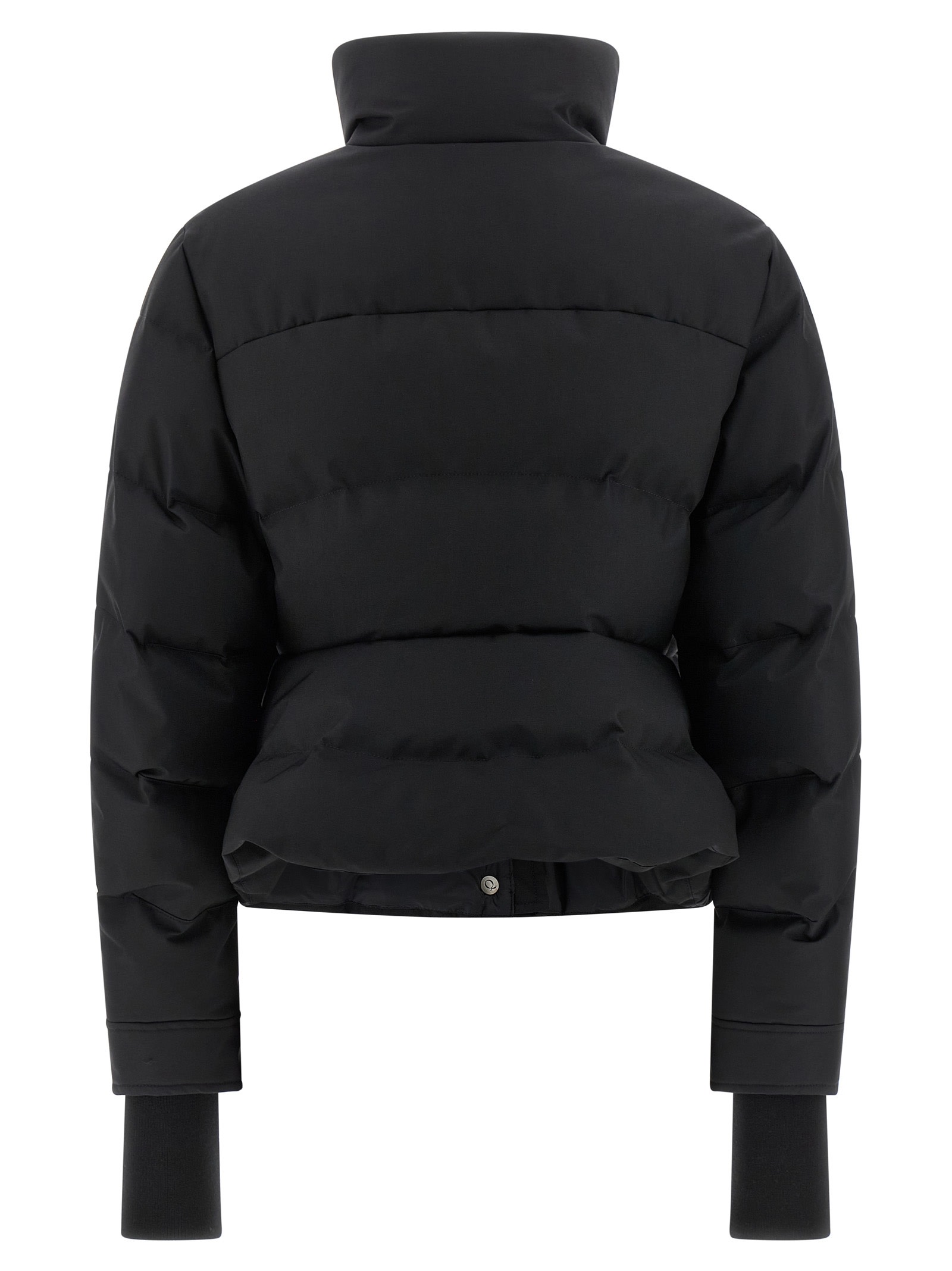 Alexander Mcqueen Cropped Down Jacket Puffer Jackets Black In Black