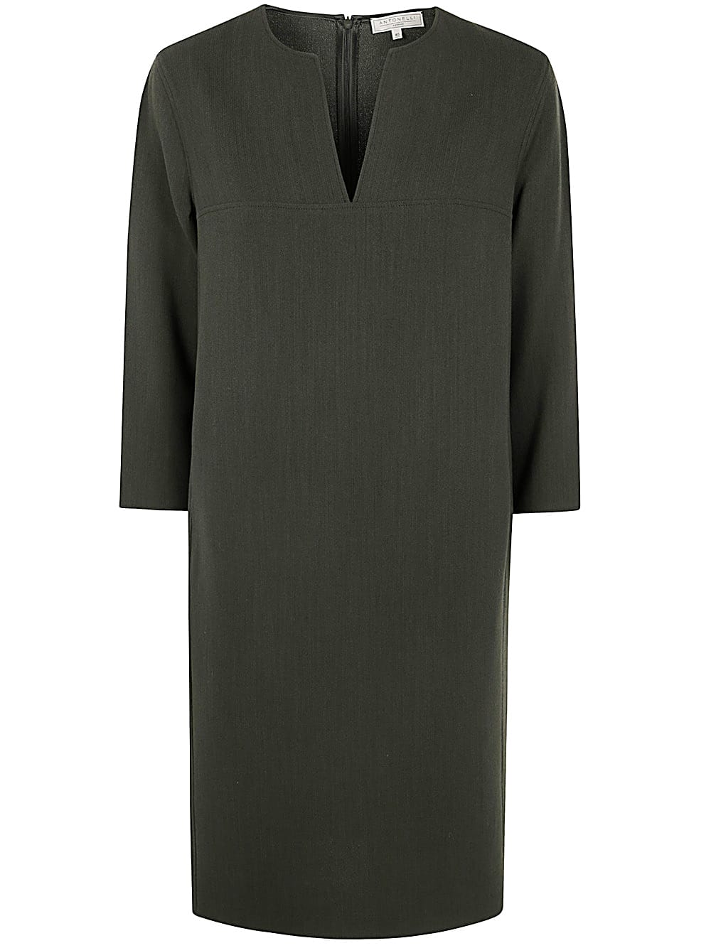 Shop Antonelli Mark Tunic V Neck Dress In Military