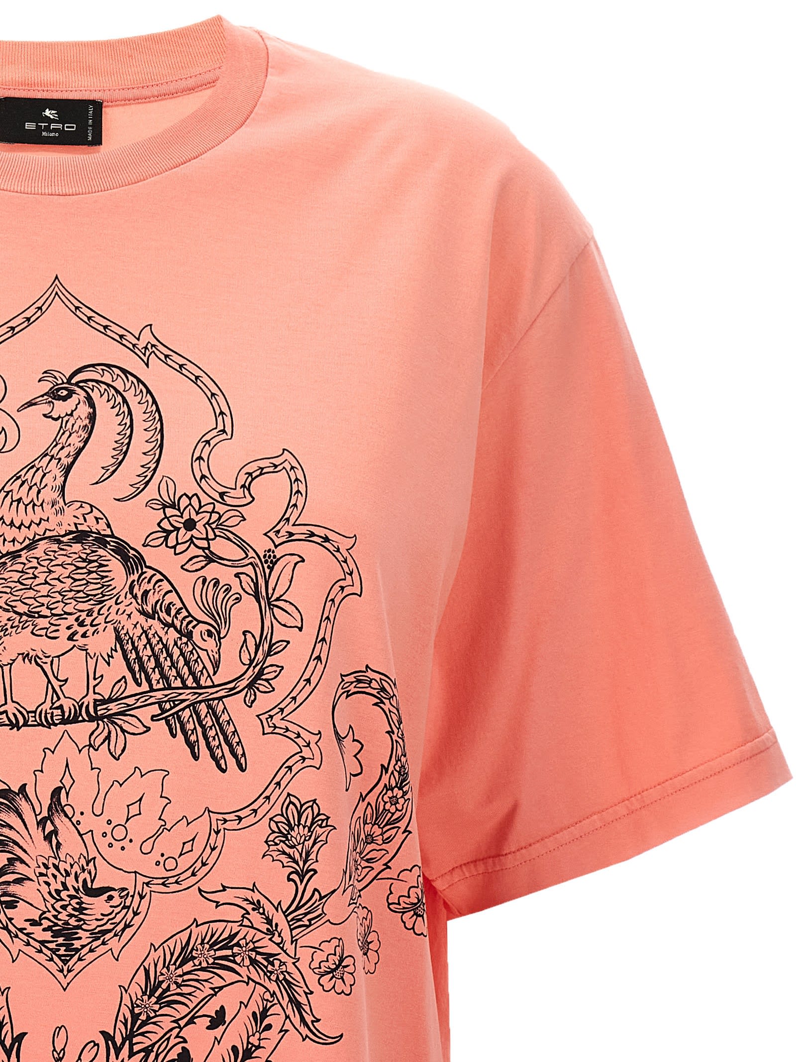 Shop Etro Logo Print T-shirt In Pink