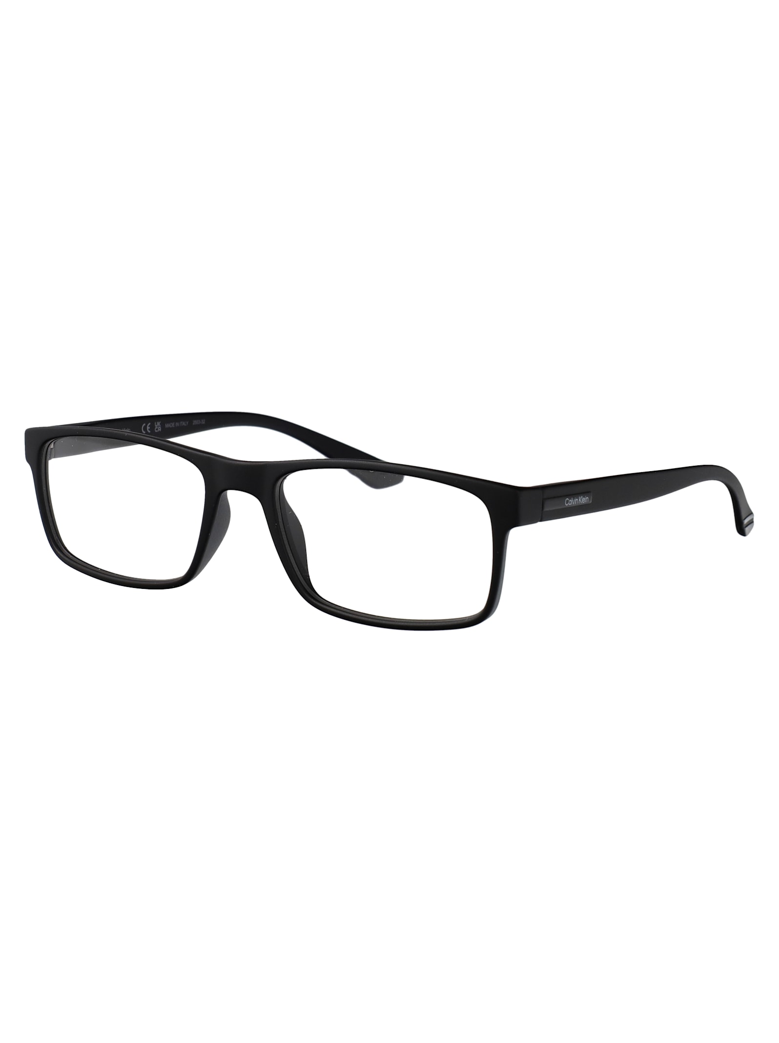 Calvin Klein Matte Black Acetate Glasses In Black