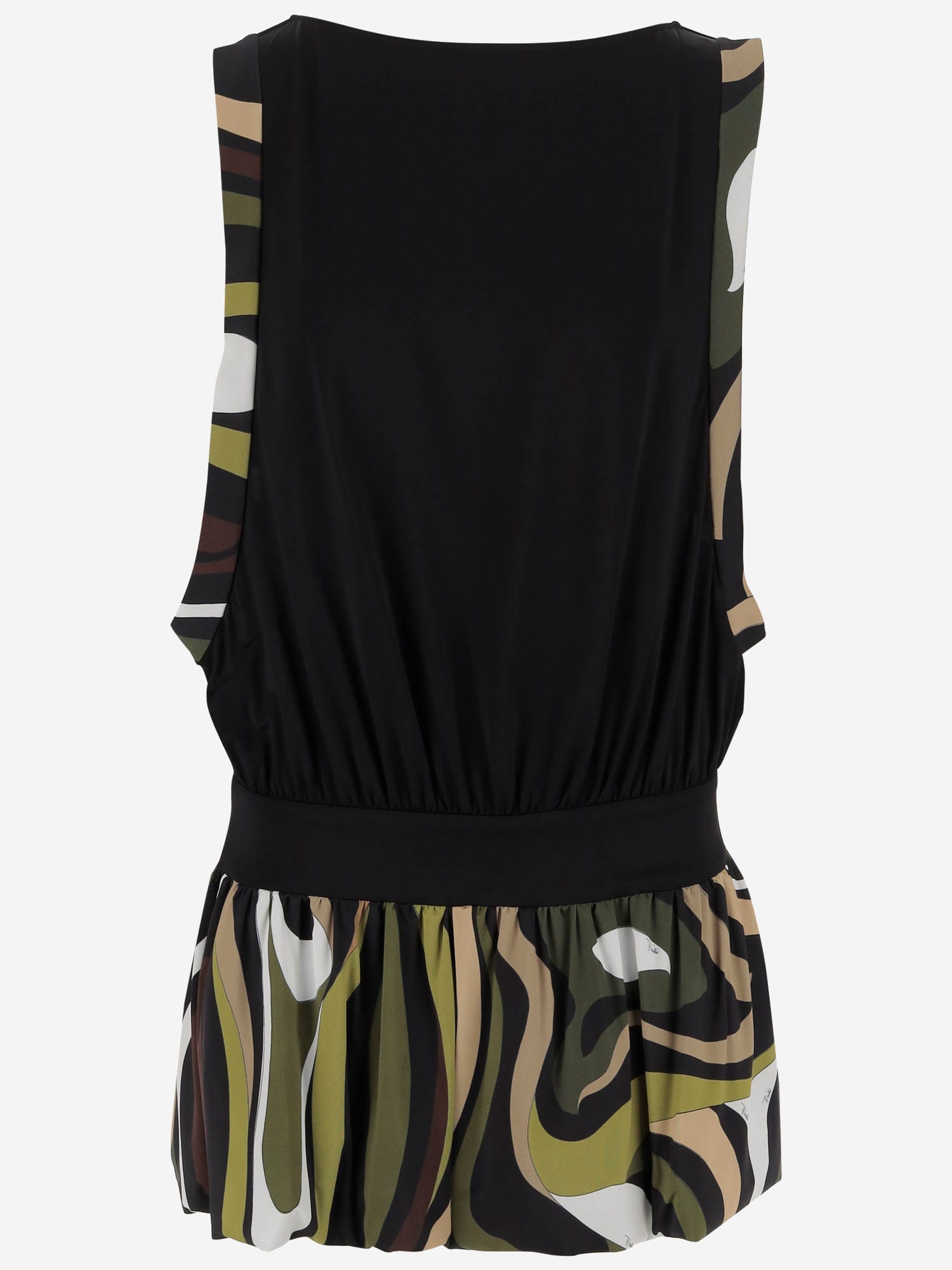 Draped Dress With Print Marble