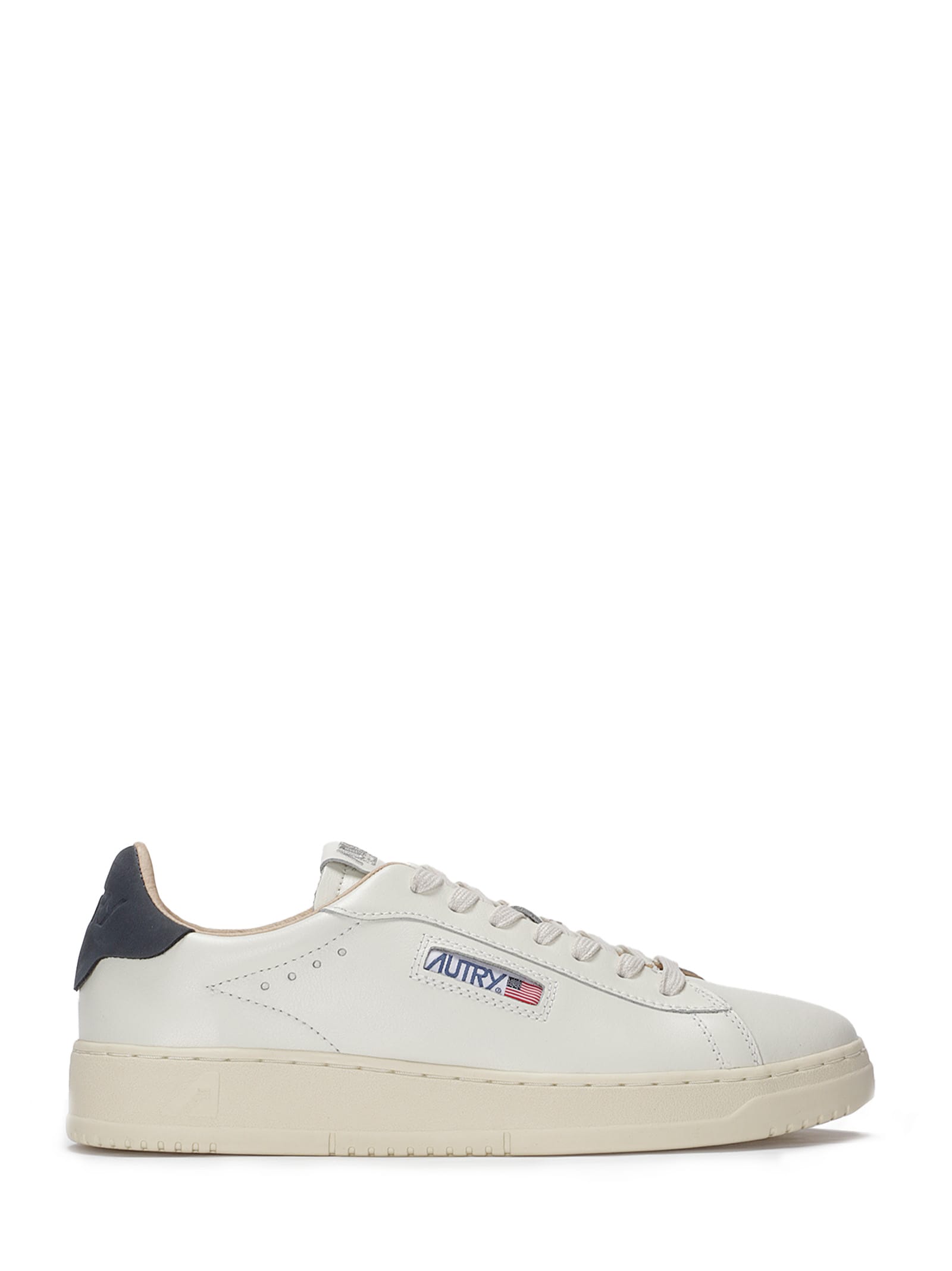 Autry Dallas Nubuck-trimmed Leather Sneakers In White