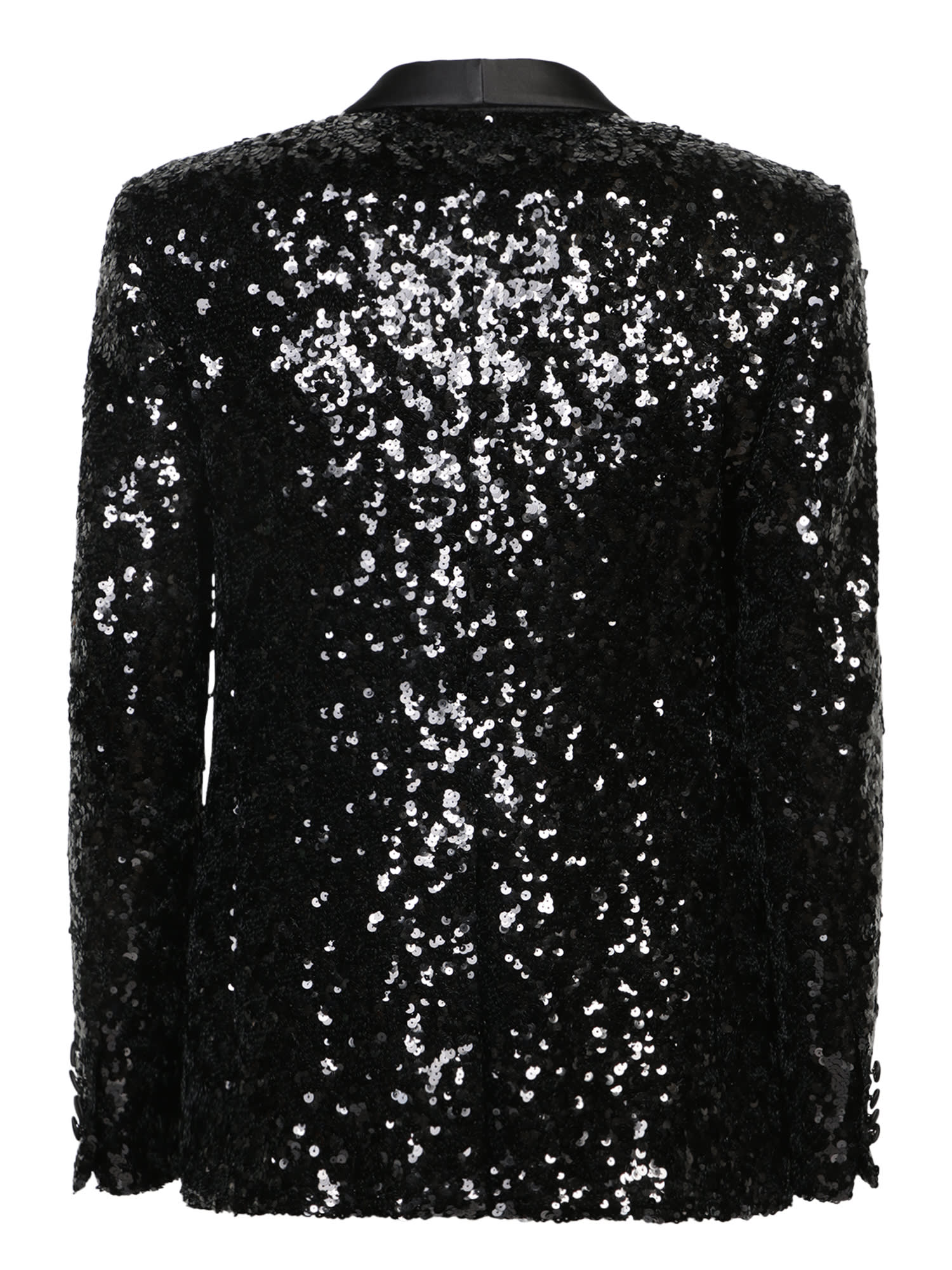 Dolce & Gabbana Sequined Tuxedo Jacket In Black