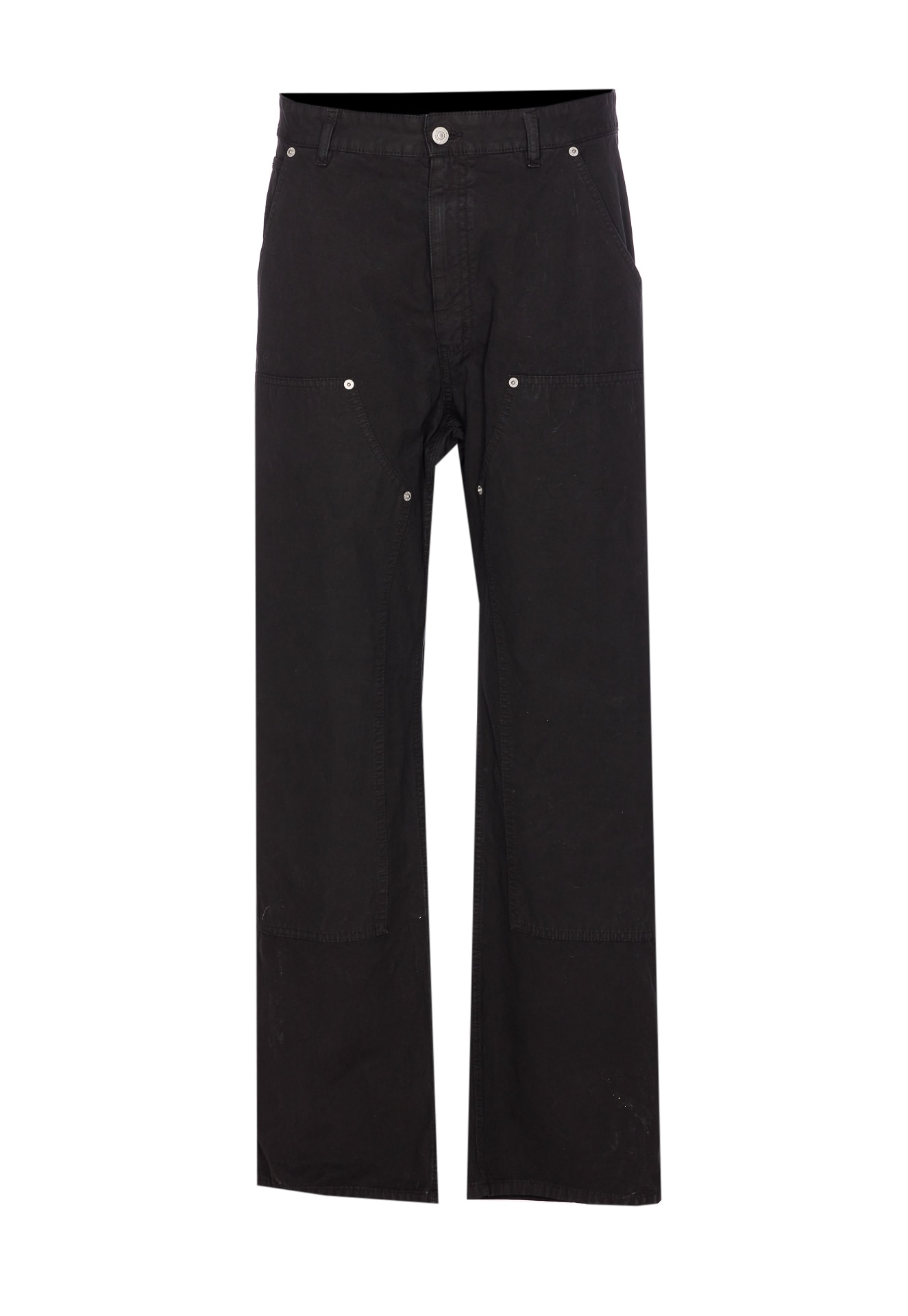 Mm6 Maison Margiela Black Jeans With Multi-pocket Design And Silver Rivets In Black