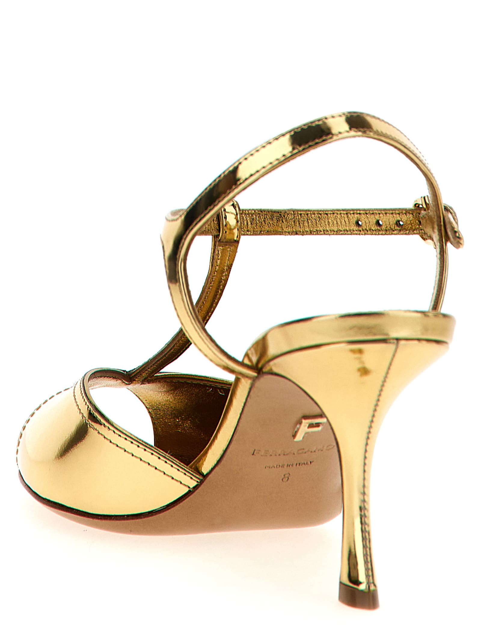 Shop Ferragamo Ely Sandals In Gold