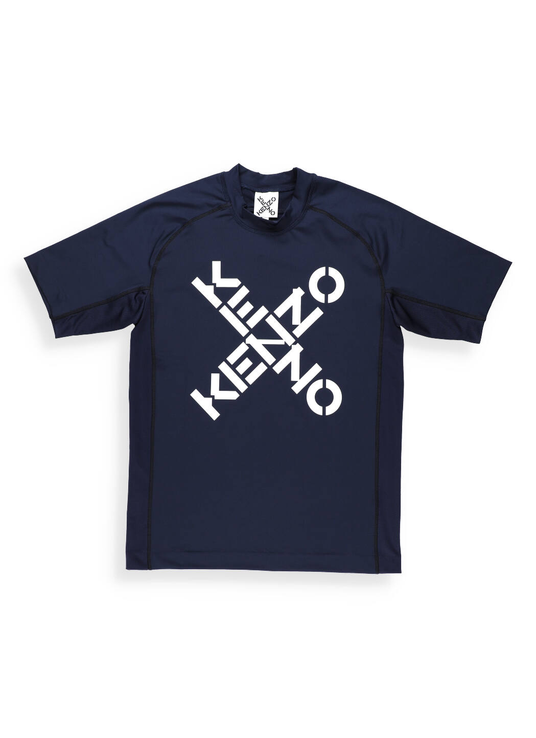 Kenzo Stretch Fabric T-shirt With Logo In Midnight Blue