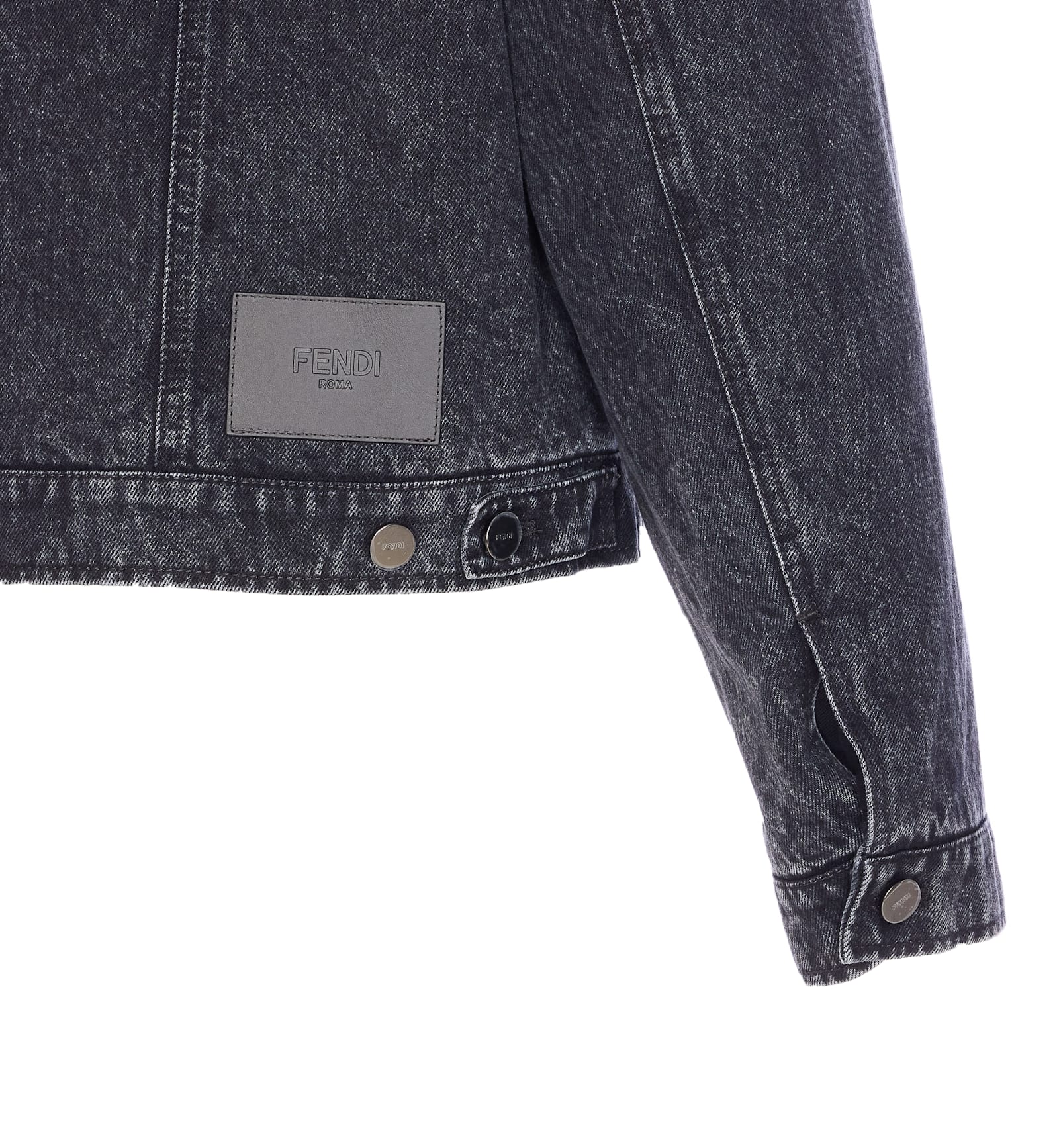 Fendi Point-collar Buttoned Jacket In Black