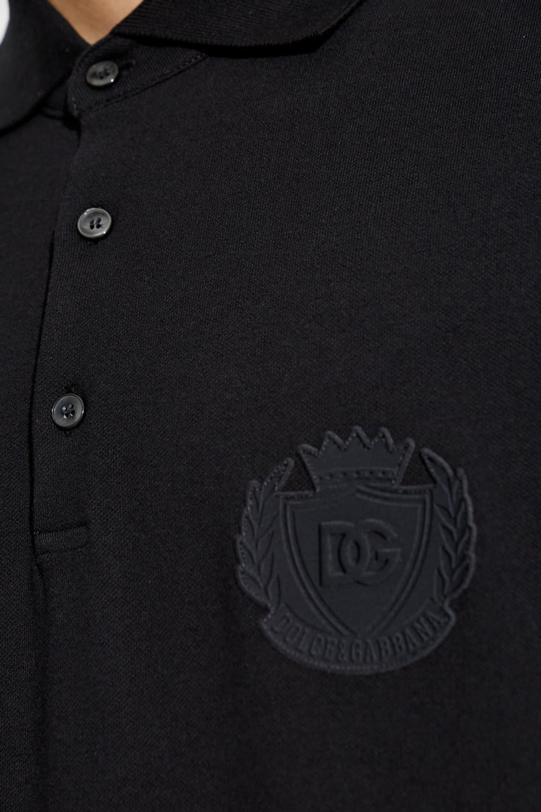 Shop Dolce & Gabbana Dg Logo Embroidered Polo Shirt In Black