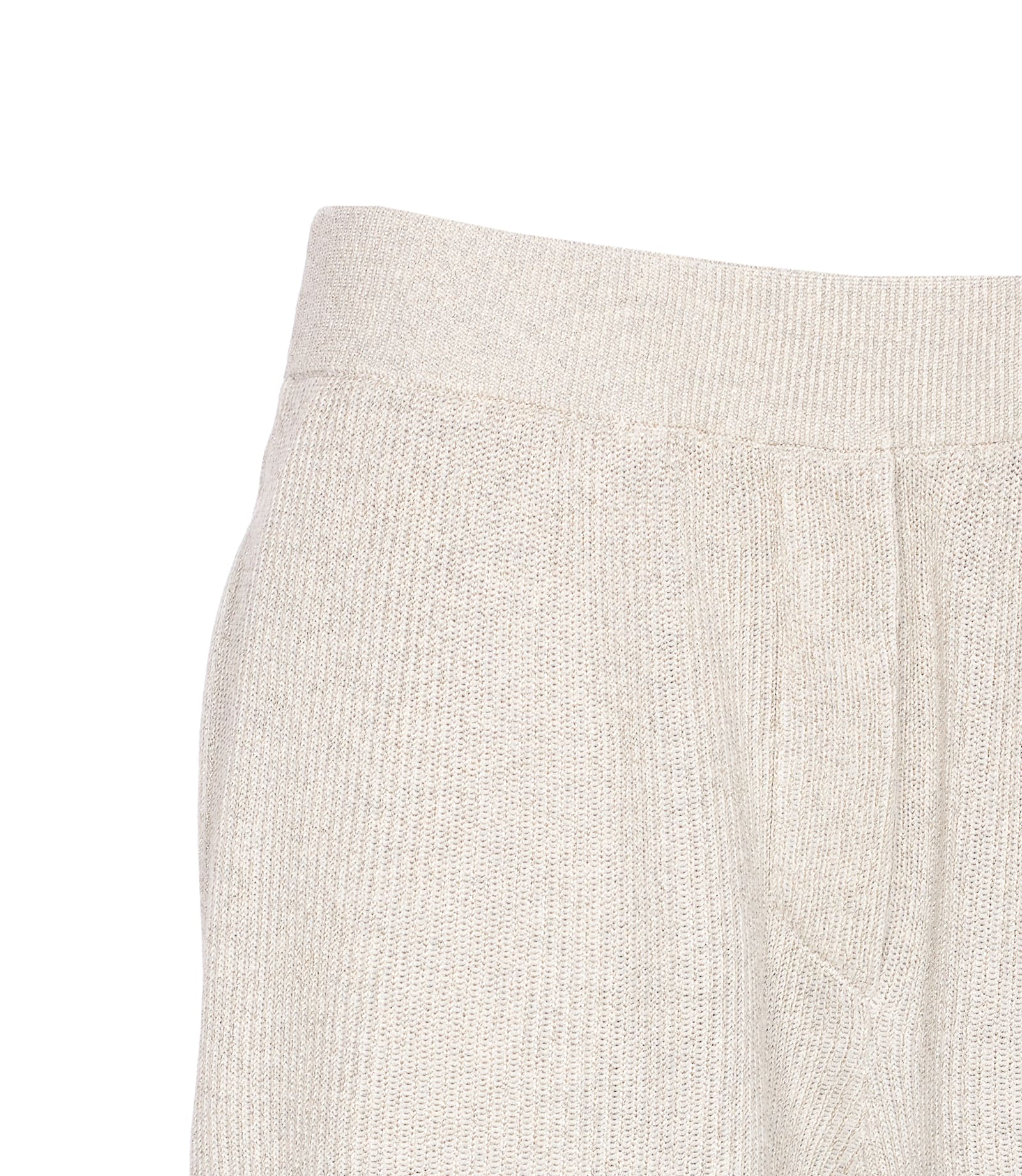Brunello Cucinelli Vanise Sparkling Knitted Trousers In English Rib In White