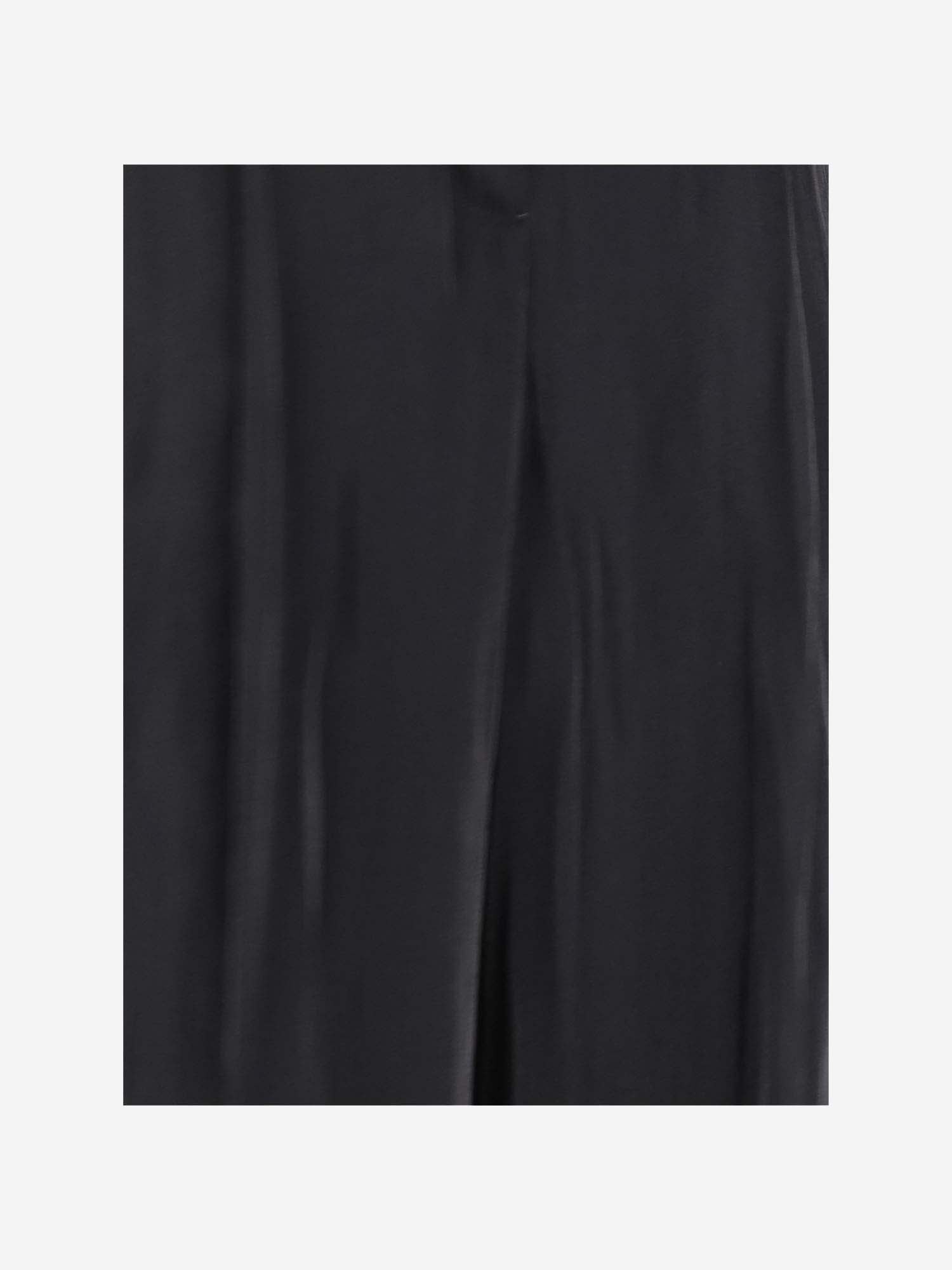 Shop Michael Michael Kors Ruched Metallic Georgette Pants In Black