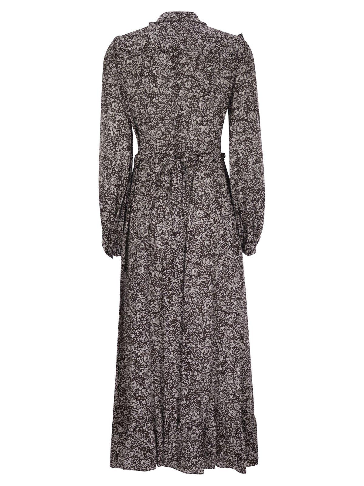 Shop Weekend Max Mara All-over Patterned Long-sleeved Dress