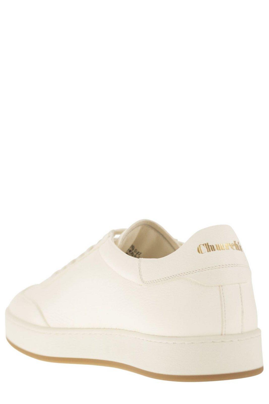 Shop Church's Logo Printed Lace-up Sneakers In Ivory