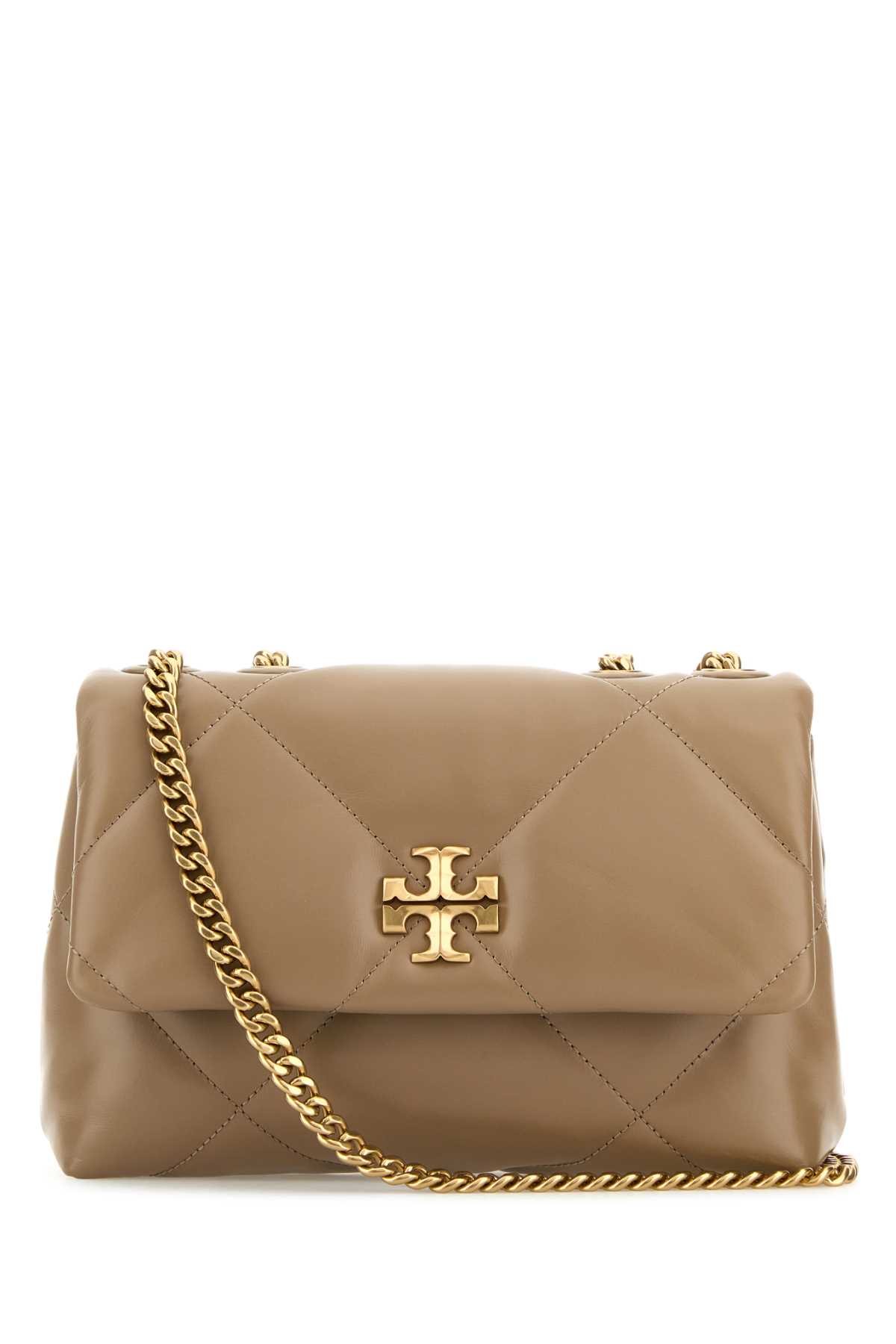 Shop Tory Burch Antiqued Pink Leather Kira Shoulder Bag In Taupeoak