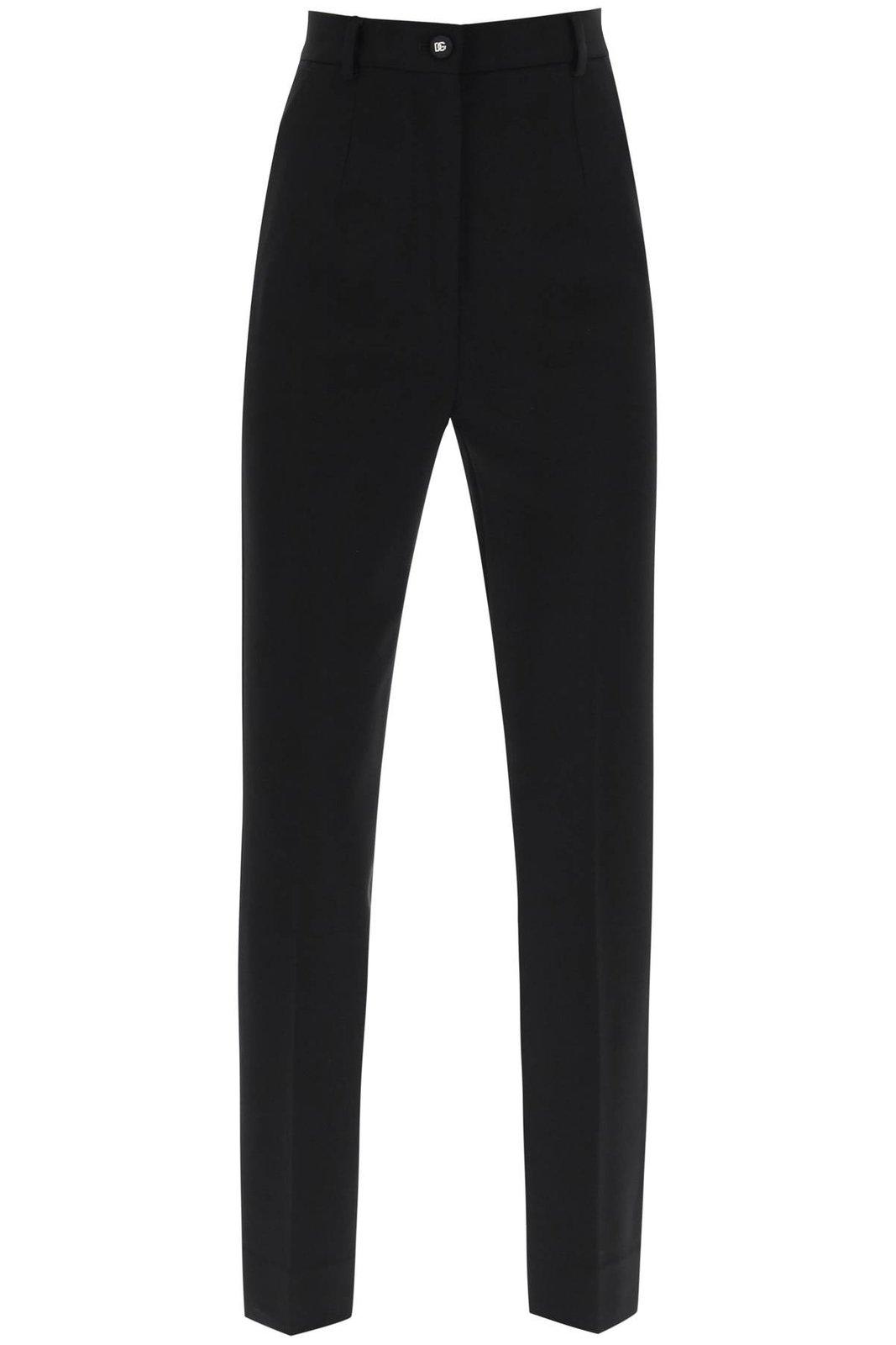 Shop Dolce & Gabbana Milano Stitch Cigarette Pants In Nero