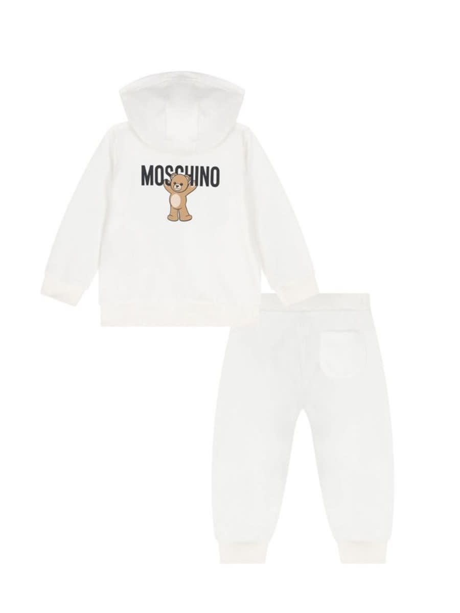 Moschino Jumpsuit With Bear Logo In White